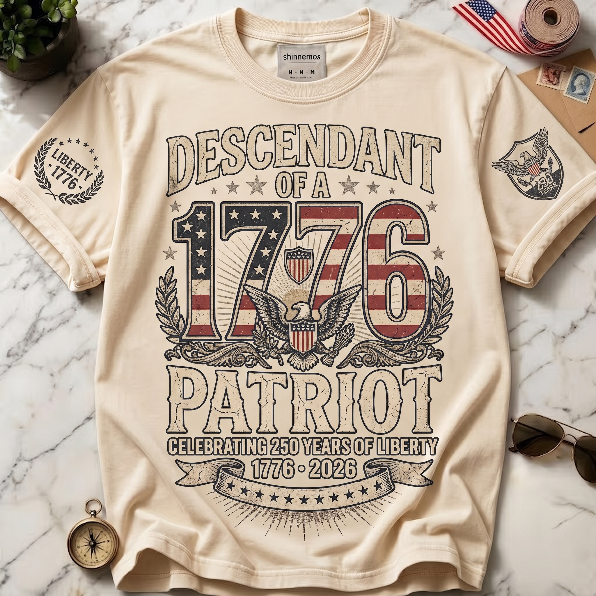Descendant of 1776 Patriot Vintage T-shirt