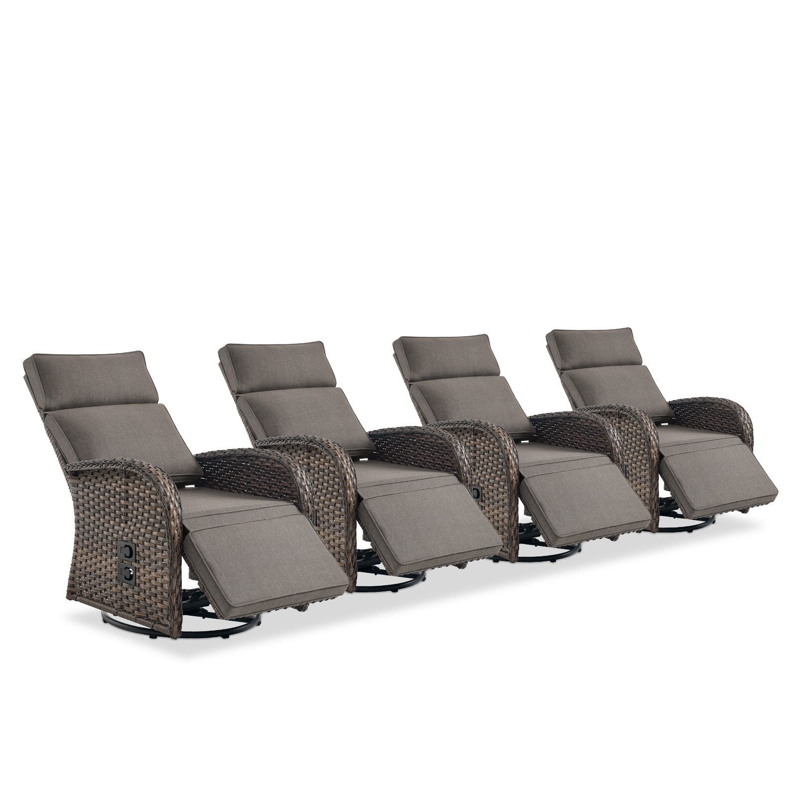 Pocassy Reclining Patio Chair with Adjustable Backrest