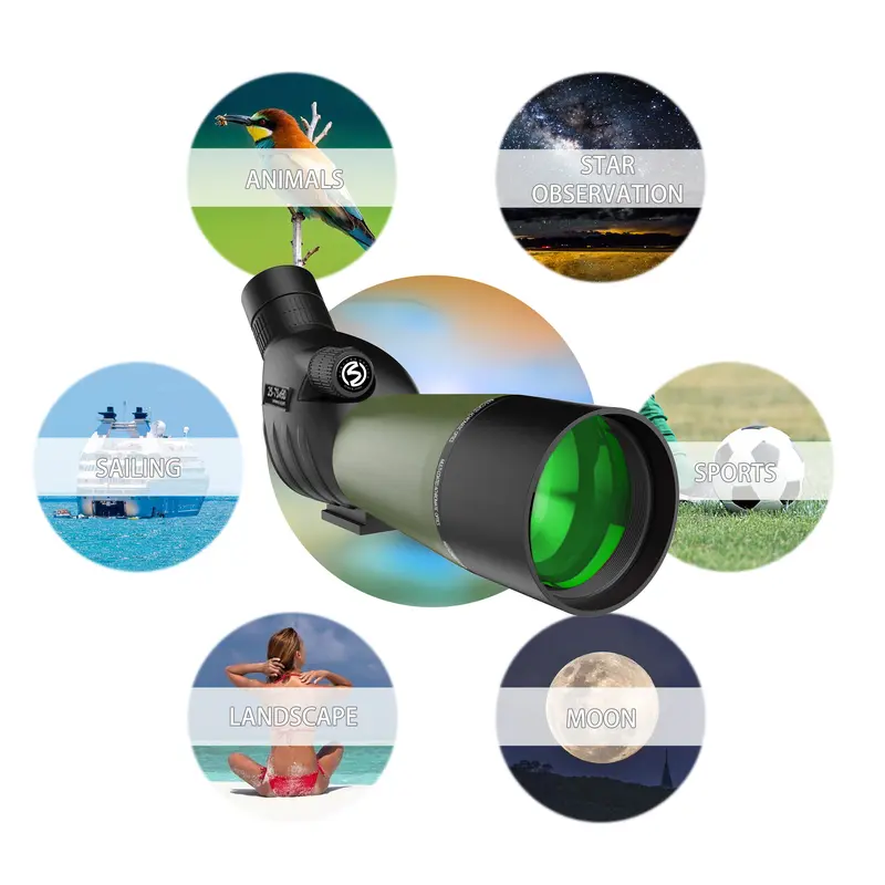 Yoelerey 25-75x60 Spotting Scope with Tripod for Outdoor Bird Watching and Wildlife Observation