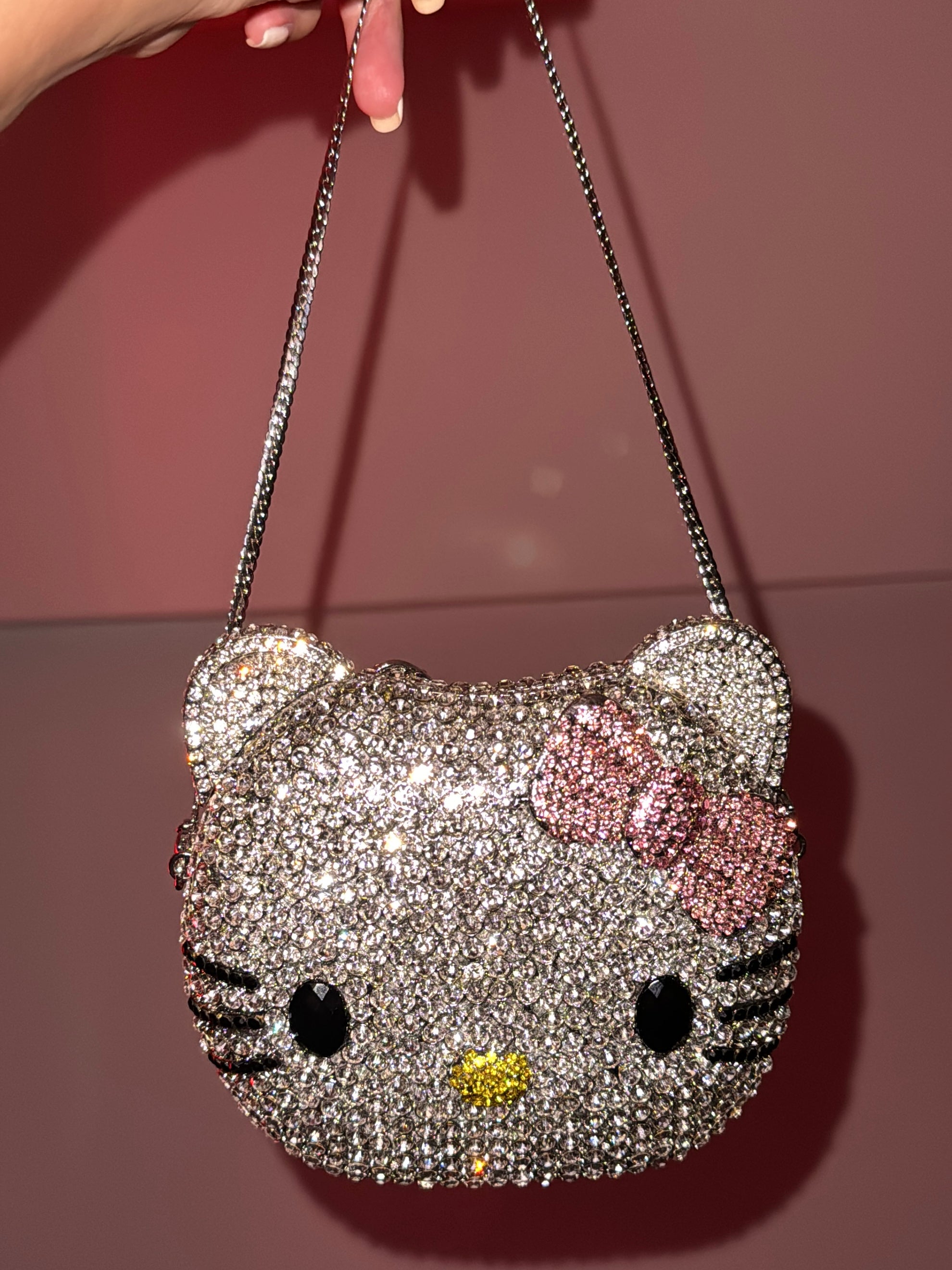 Hellokitty Handmade Rhinestone Purse Bag Clutch Crossbody Handbag Lipstick Bag