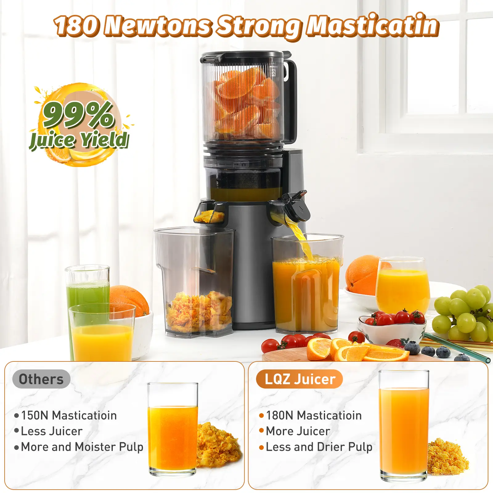 🔥 350W Cold Press Juicer – High Juice Yield, Easy Clean & Fresh Healthy Juice Every Day! 🍊🥬