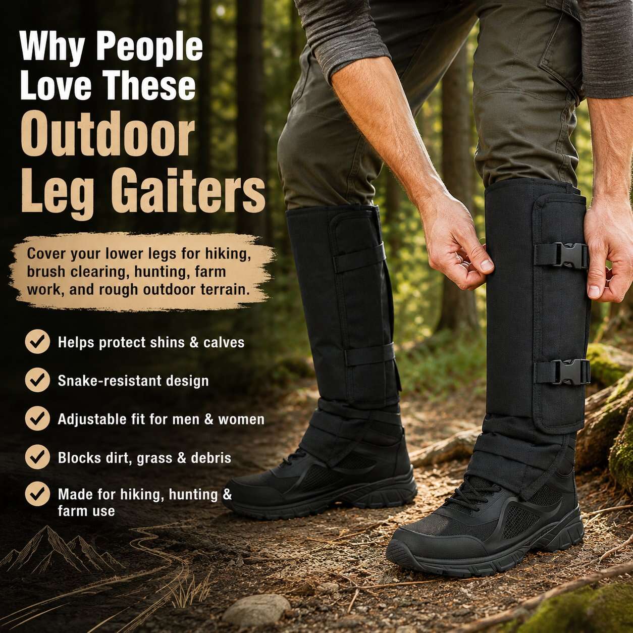 🌿 Snake-Resistant Outdoor Leg Gaiters