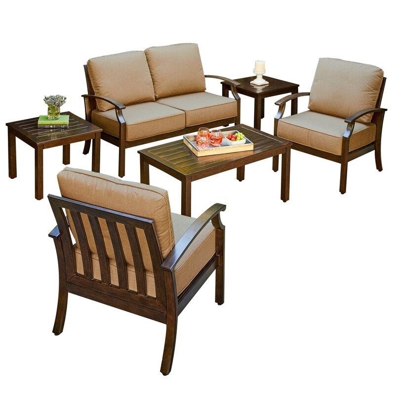Higden Metal 4 - Person Seating Group with Cushions