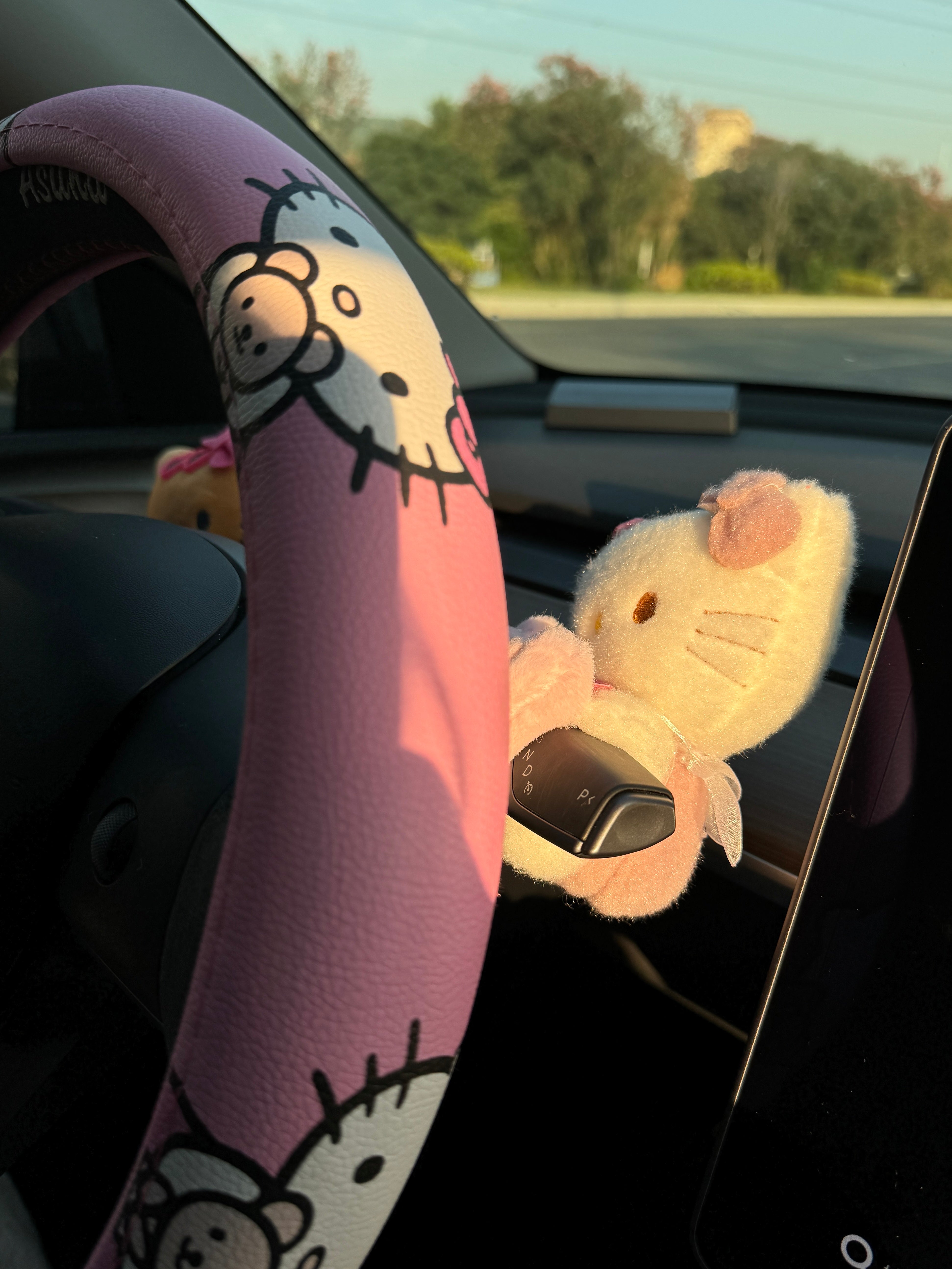 Hellokitty Barbie Girl Pink Plush Toy for Windshield Wiper Gear Lever Wiper Shift Grip