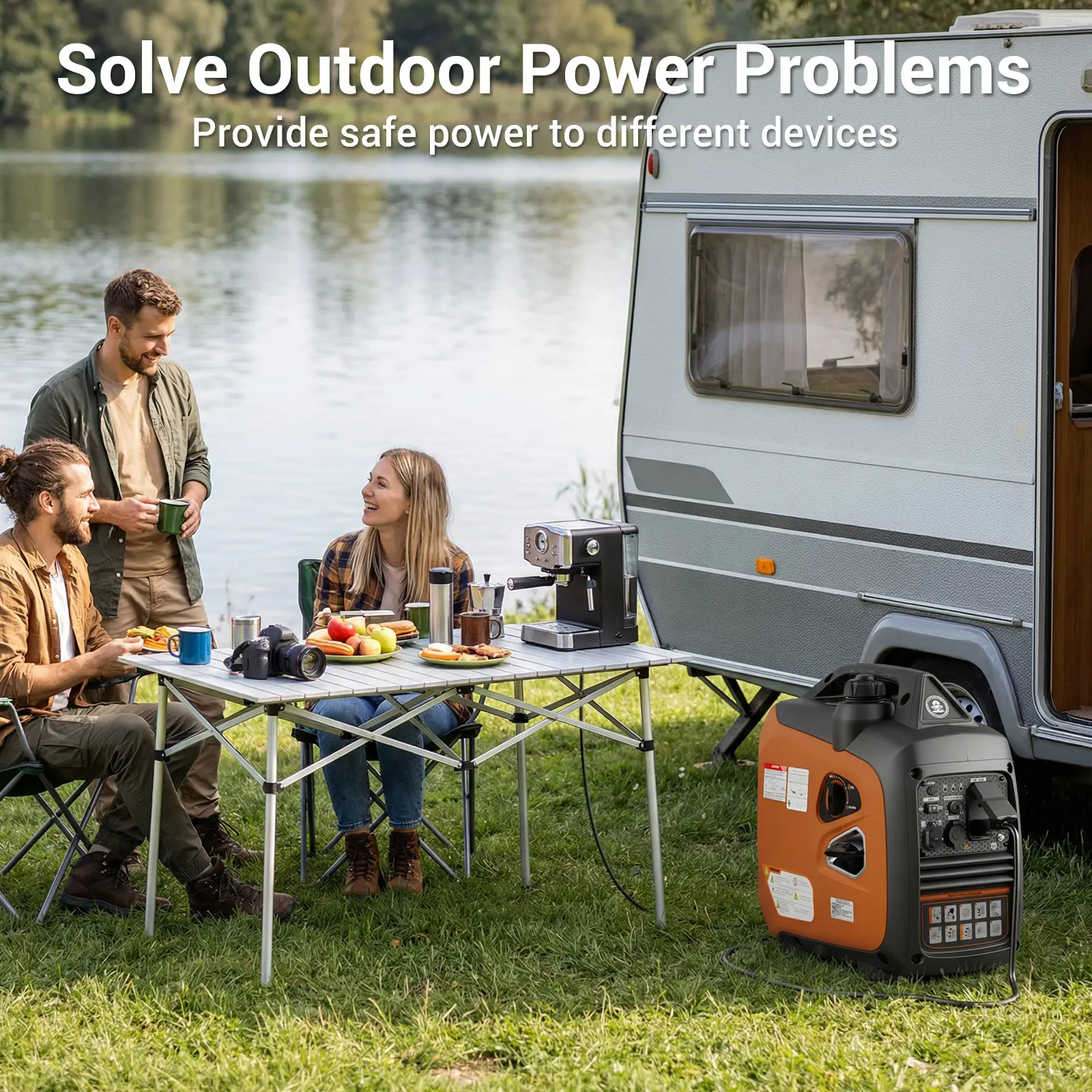 2800W Portable Inverter Generator for Home Backup, Quiet 58 dBA