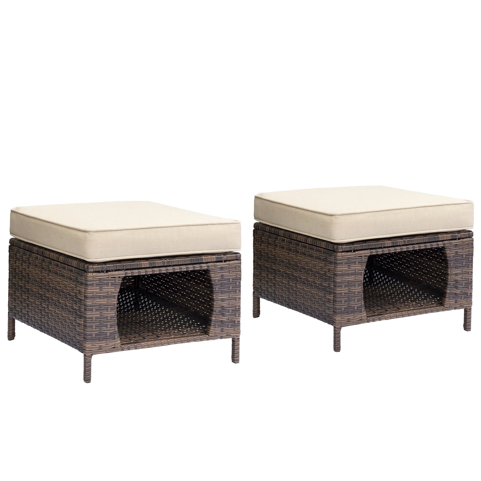 Outdoor Patio Furniture Set-Wicker Patio Conversation Swivel Chair Set