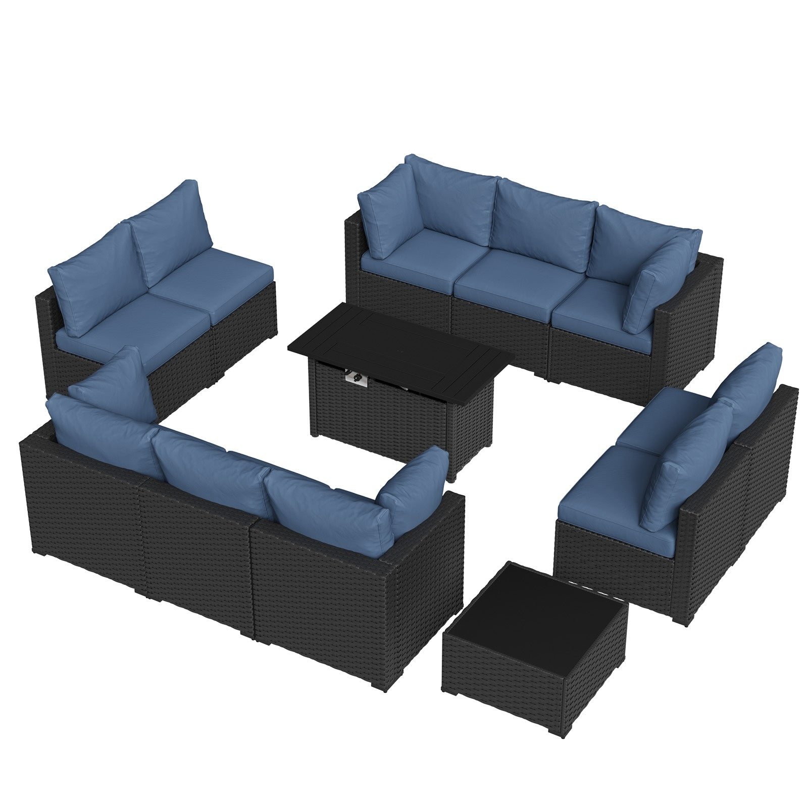 Wicker Rattan Patio Sectional Sofa Set