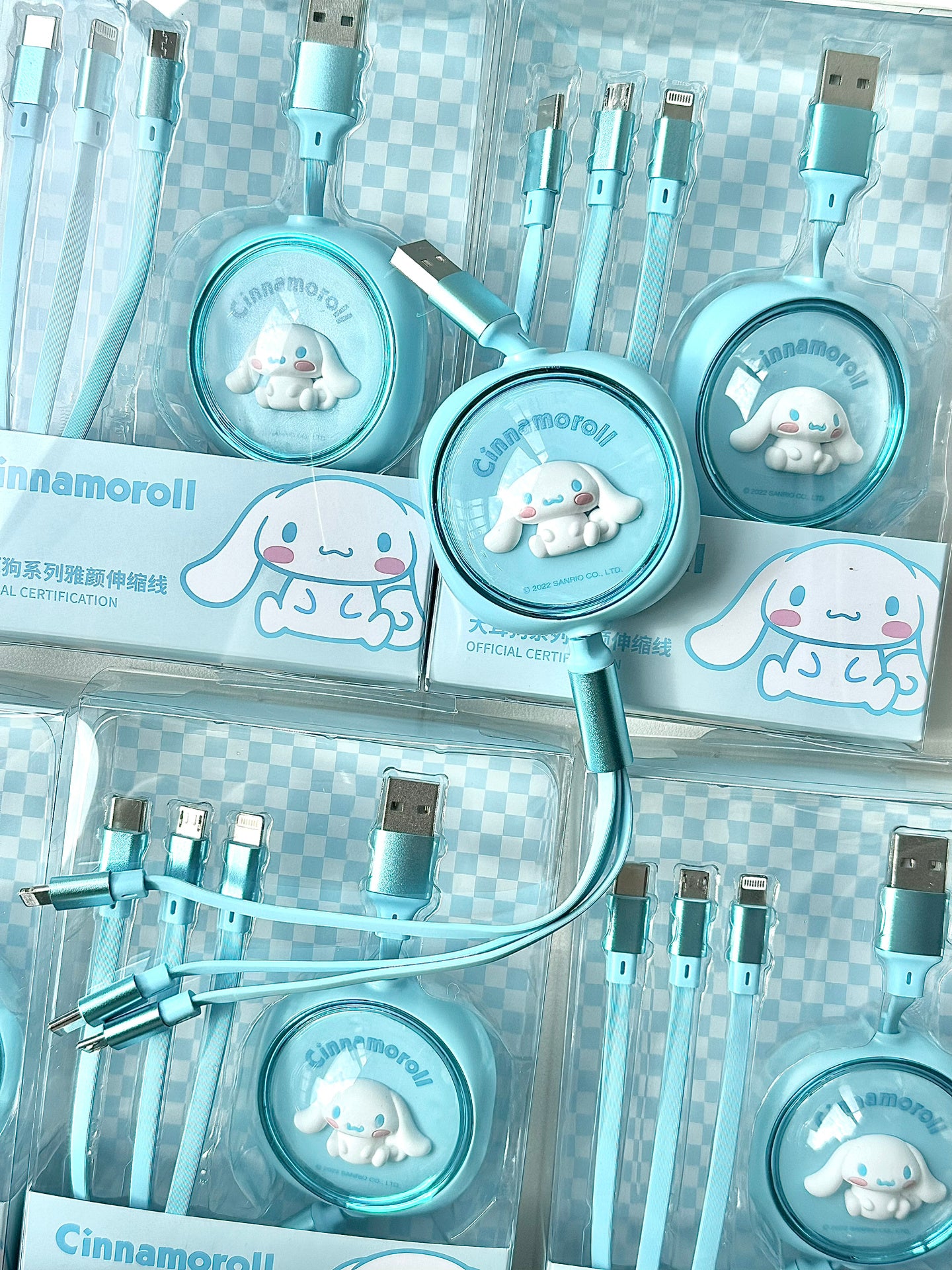 Sanrio Mult Charging Cable 3 in 1 Retractable Multi USB Cable