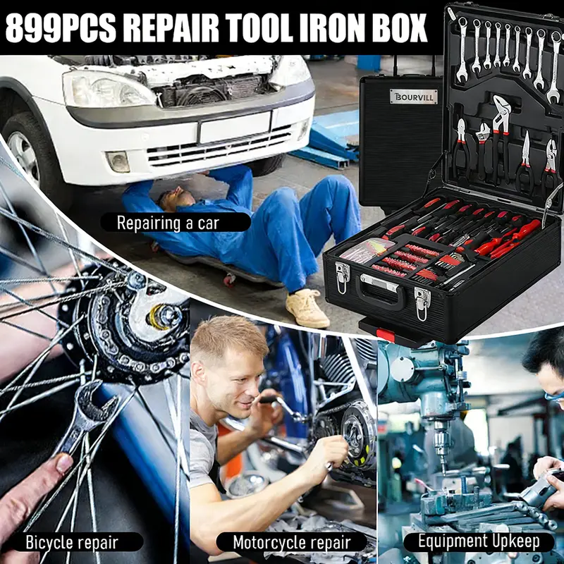 🔥Last Chance Sale🔥Bourvill 899-Piece Tool Set with Wheeled Cabinet