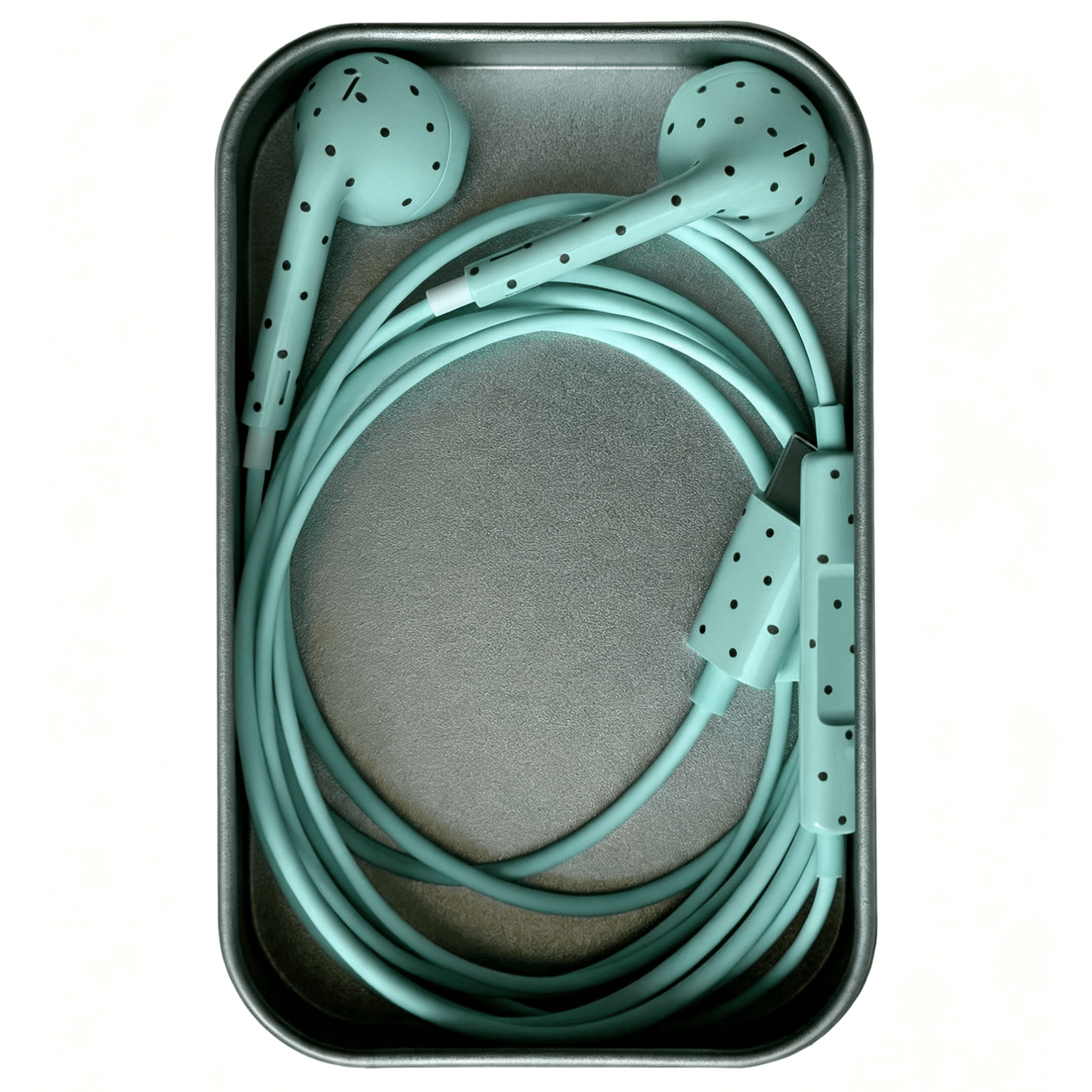 Polka-dot Coloured Wired Earbuds with Microphone in-Ear Headphones