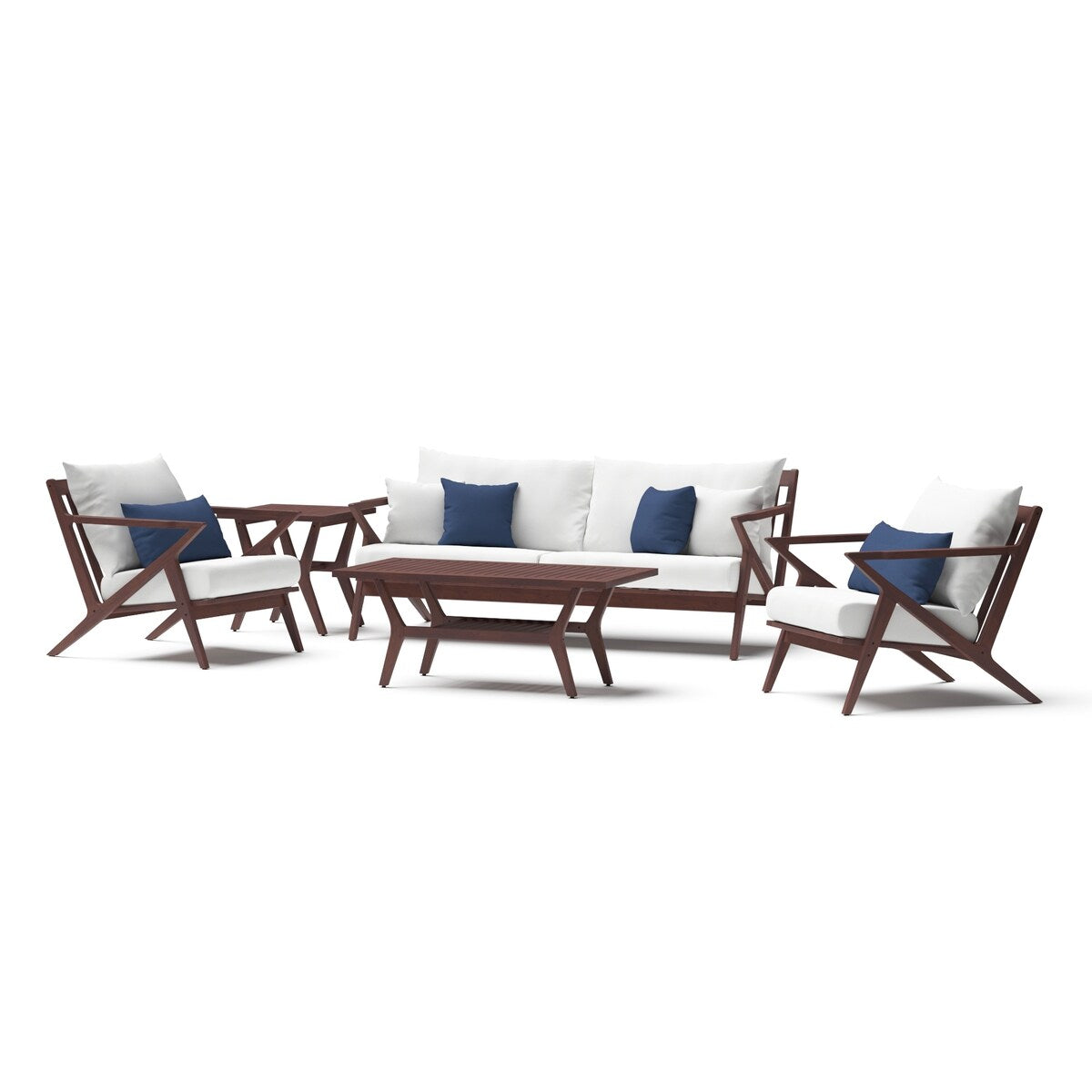 Vaughn 5 Piece Sunbrella Outdoor Patio Seating Set