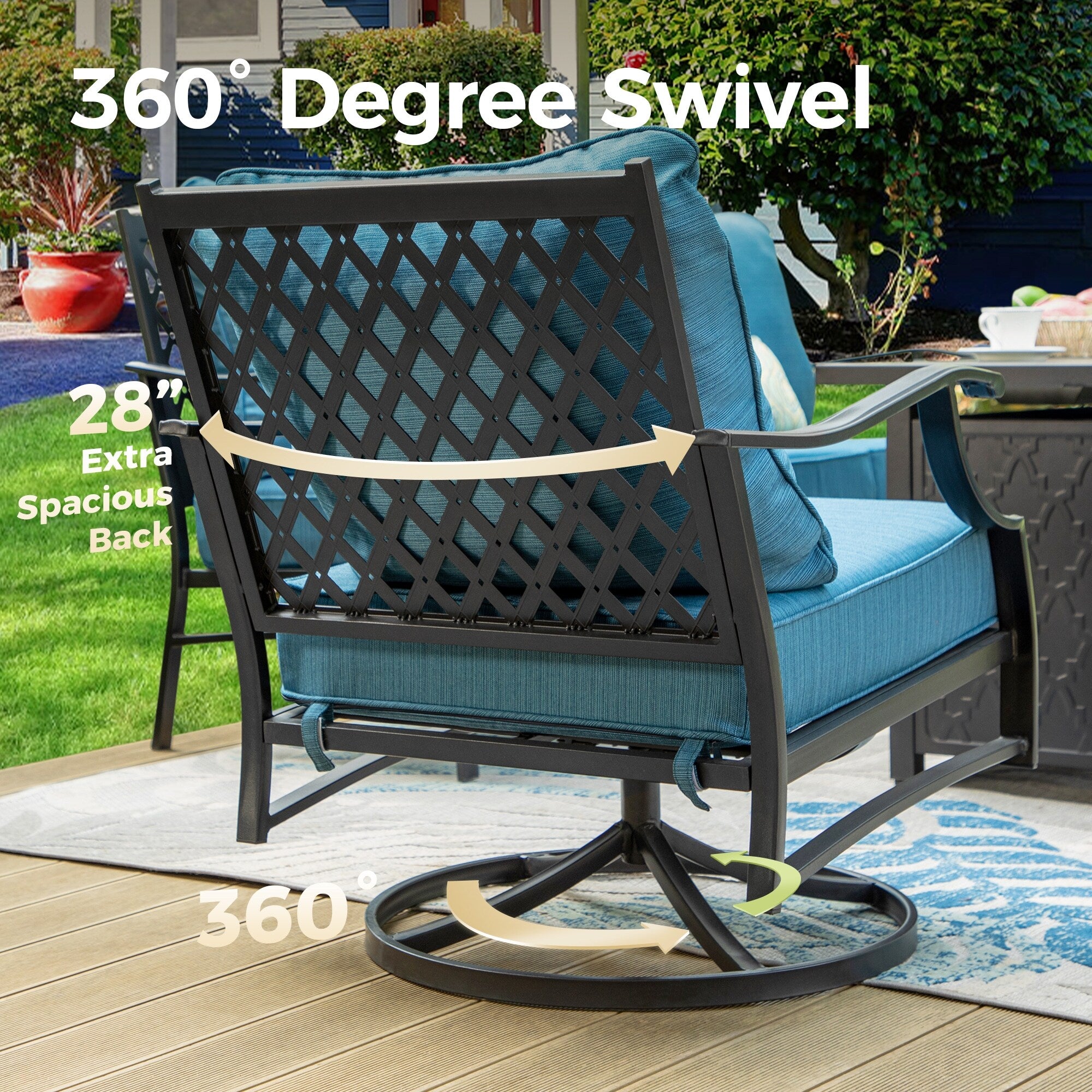 MAISON ARTS Outdoor Sofa Set 4/6-Piece Patio Conversation Set with 45'' Gas Fire Pit Table