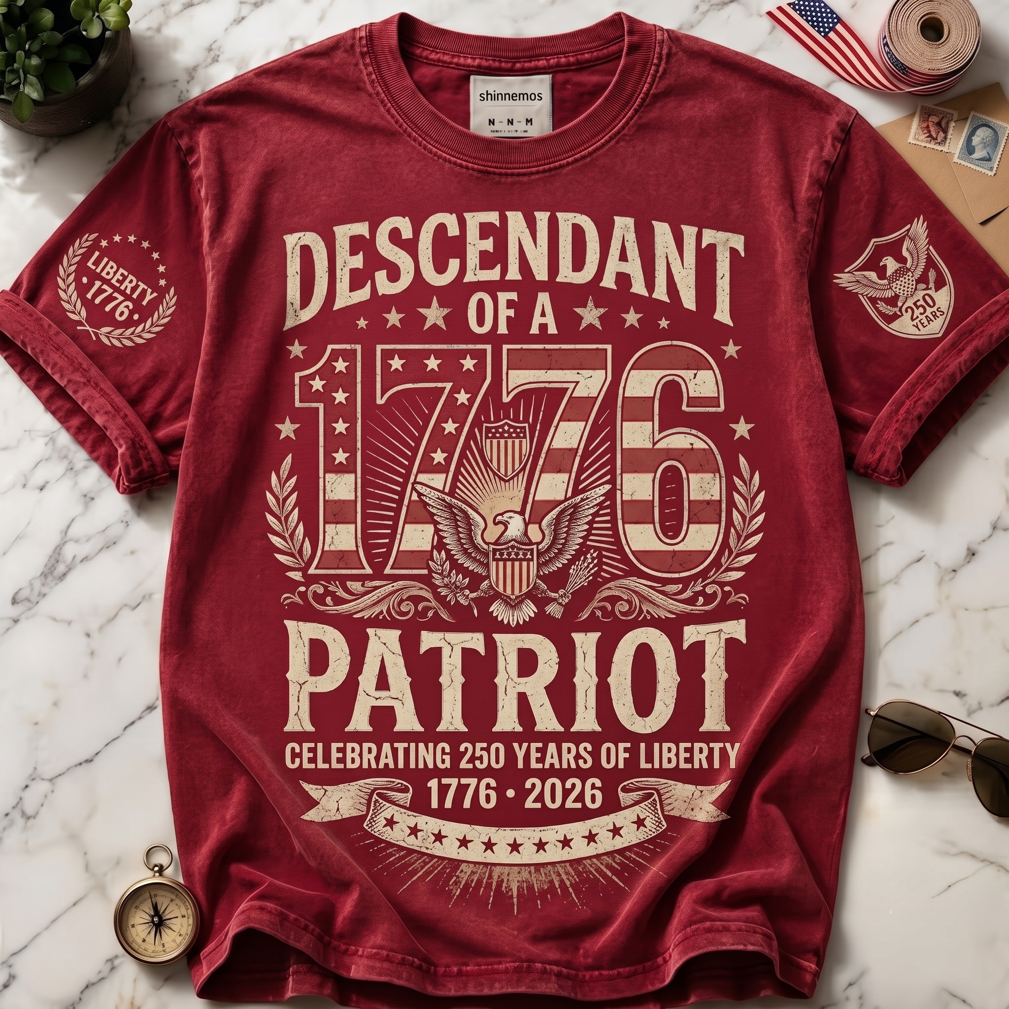 Descendant of 1776 Patriot Vintage T-shirt