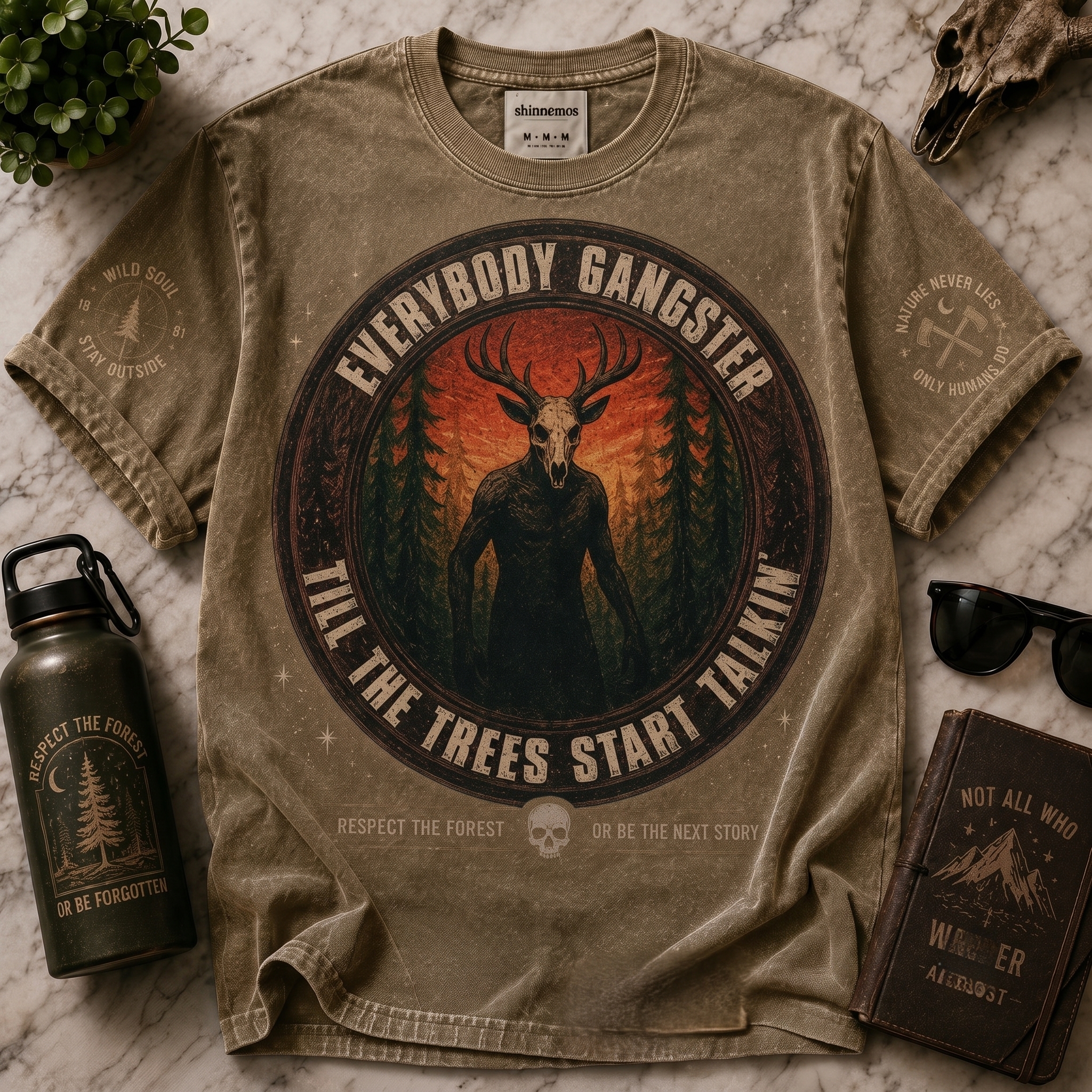 Forest Gangster Vintage Graphic T-shirt