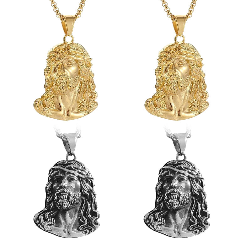 ⏳Limited-time 35% off⏰Jesus Head Pendant Necklace✝️📿