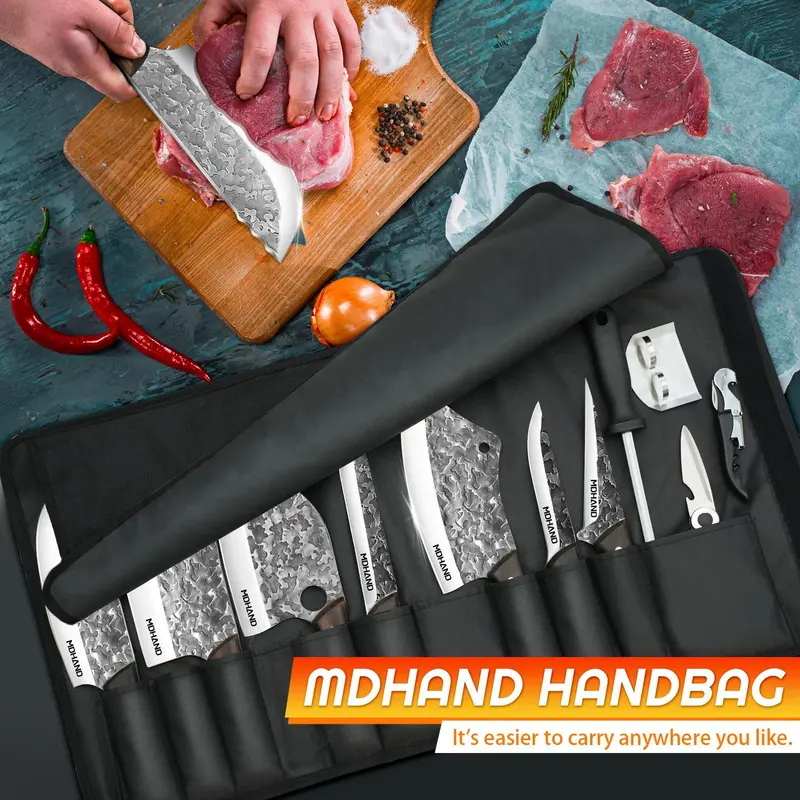 🔥 Special Offer — 14-Piece High-Carbon Stainless Steel Kitchen Knife Set with Wooden Handles & Accessories 🔪