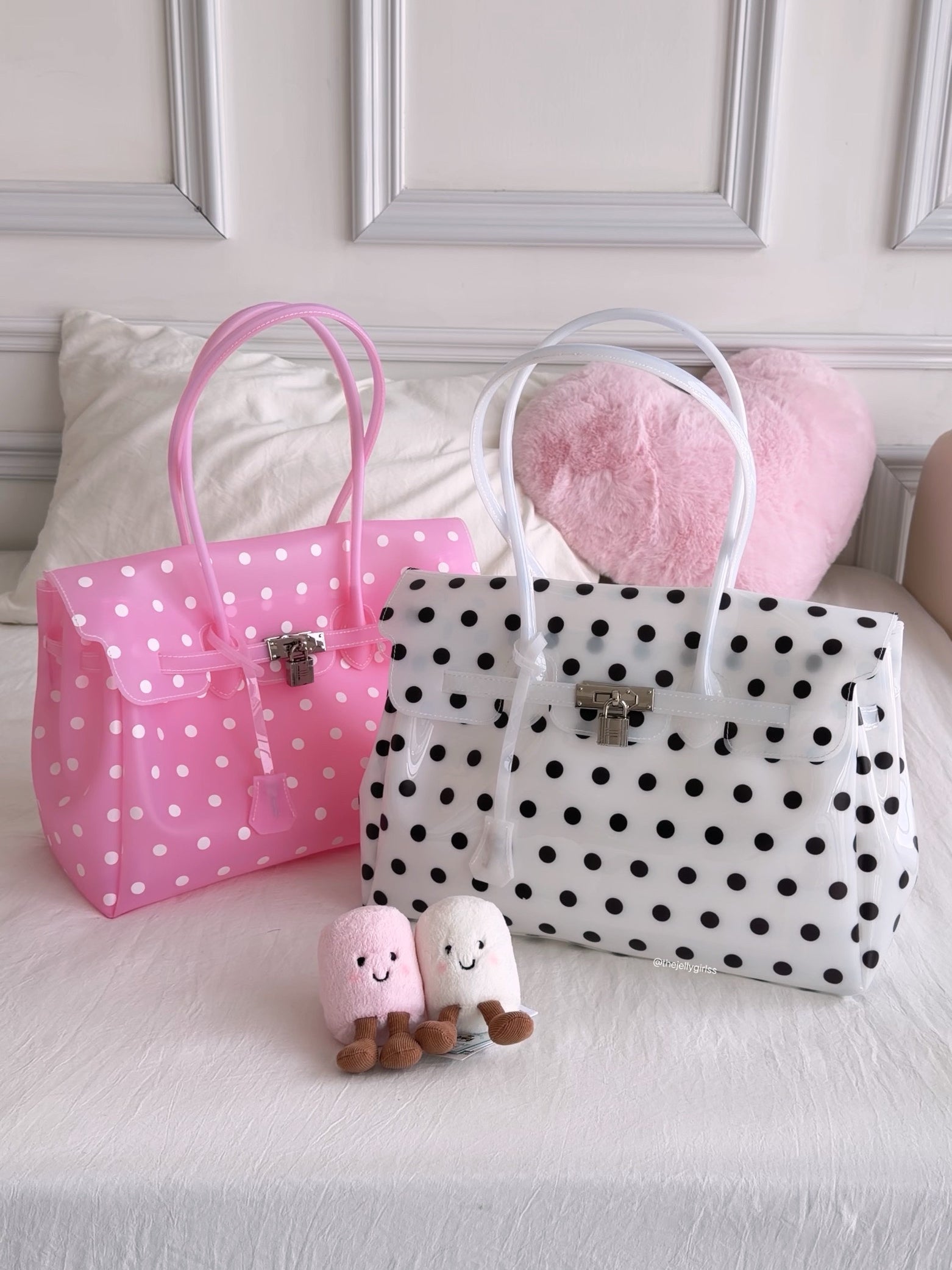 Girly Polka Dots Jelly Tote Shoulder Bag