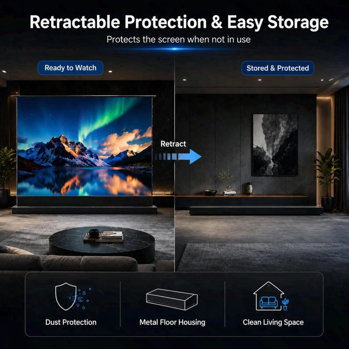 Motorized Projector Screen 🎬 Bring the Cinema Home! ✨
