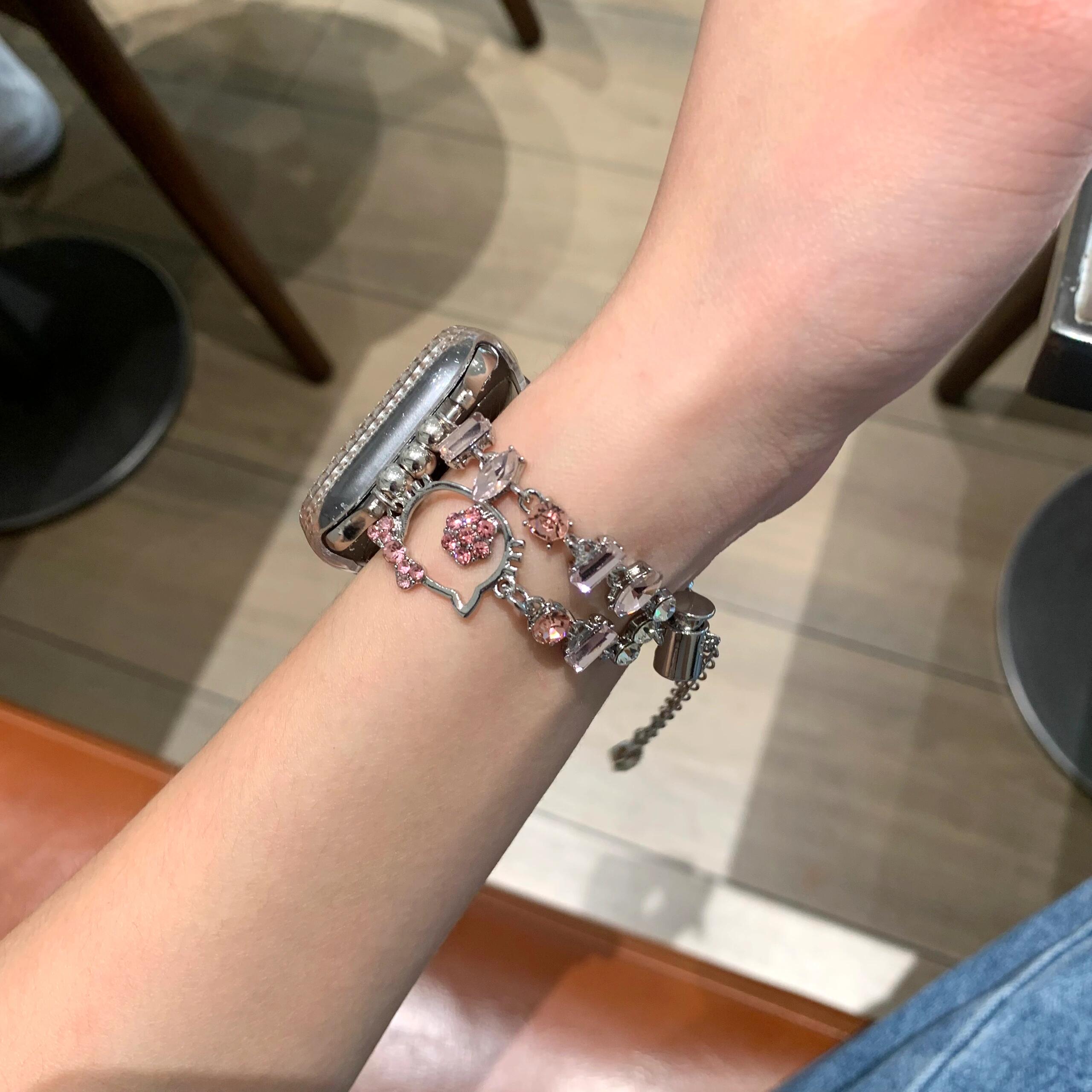 Hellokitty Shape Jewelry Metal Apple Watch Band Strap Bands Bracelet Wristband for iWatch Series