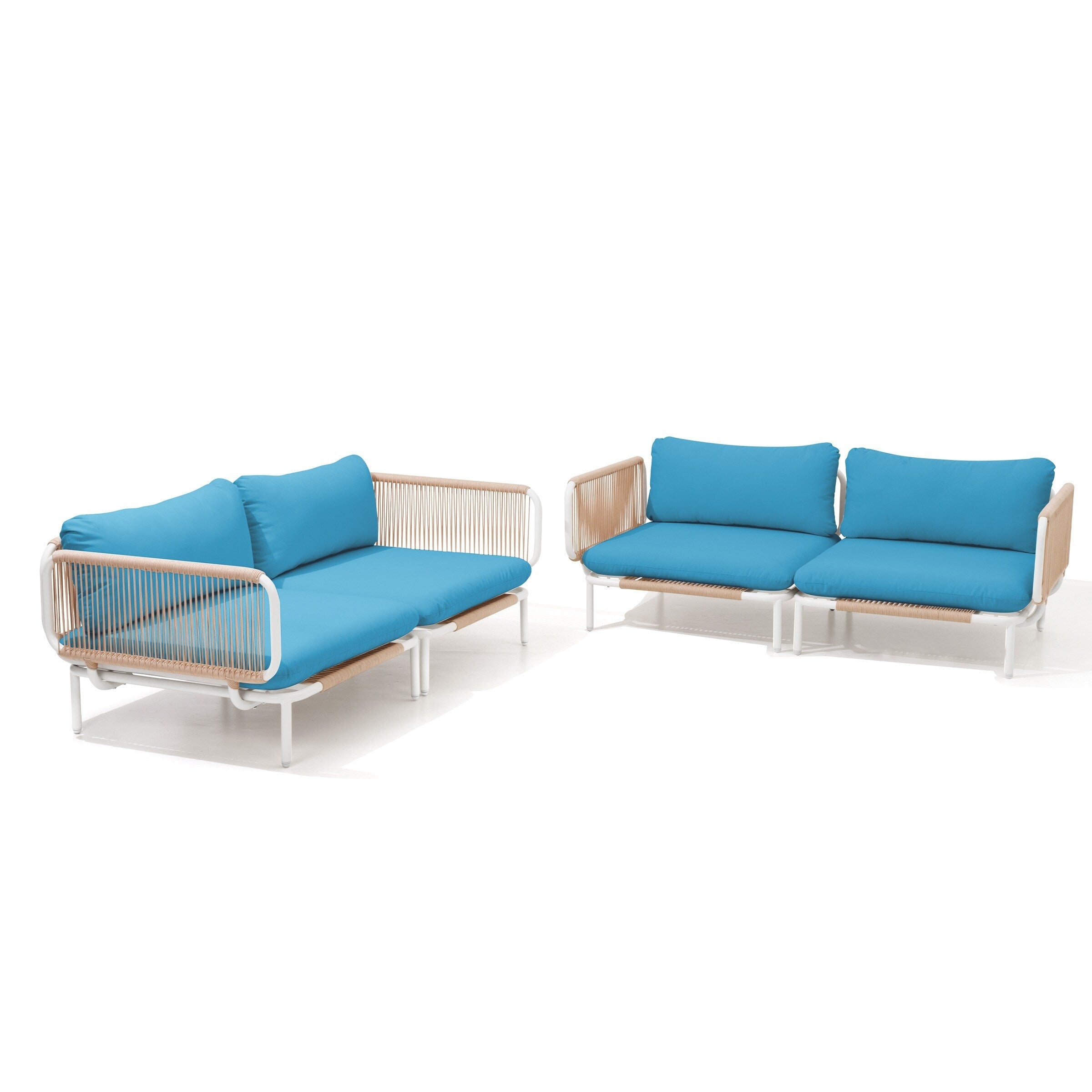 Outdoor Cushioned Sectional Sofa Chat Set Patio Furniture Conversation Set, Free Combination