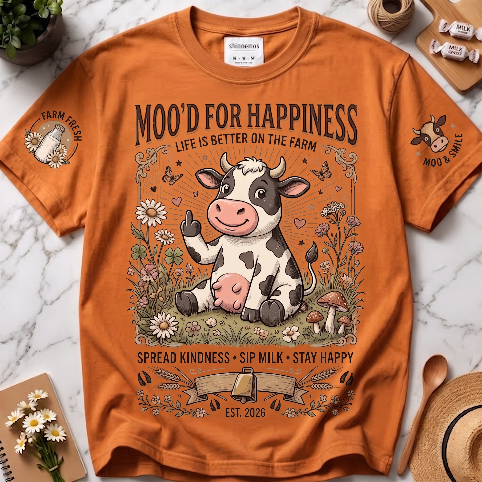 Moo'd for Happiness Farm Life T-shirt