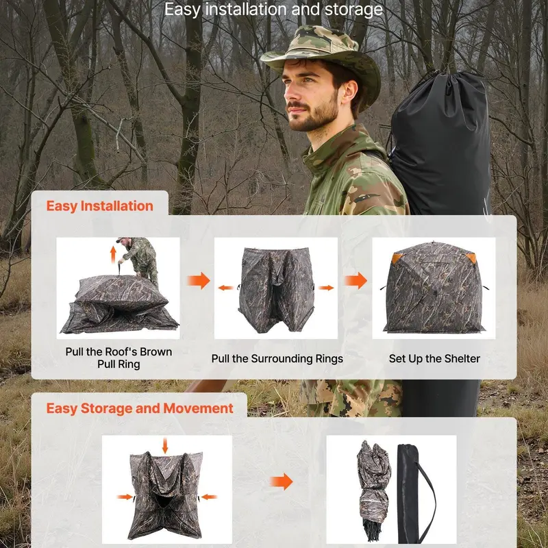 270° See-Through Hunting Blind for 2-3 Person Pop-Up Deer