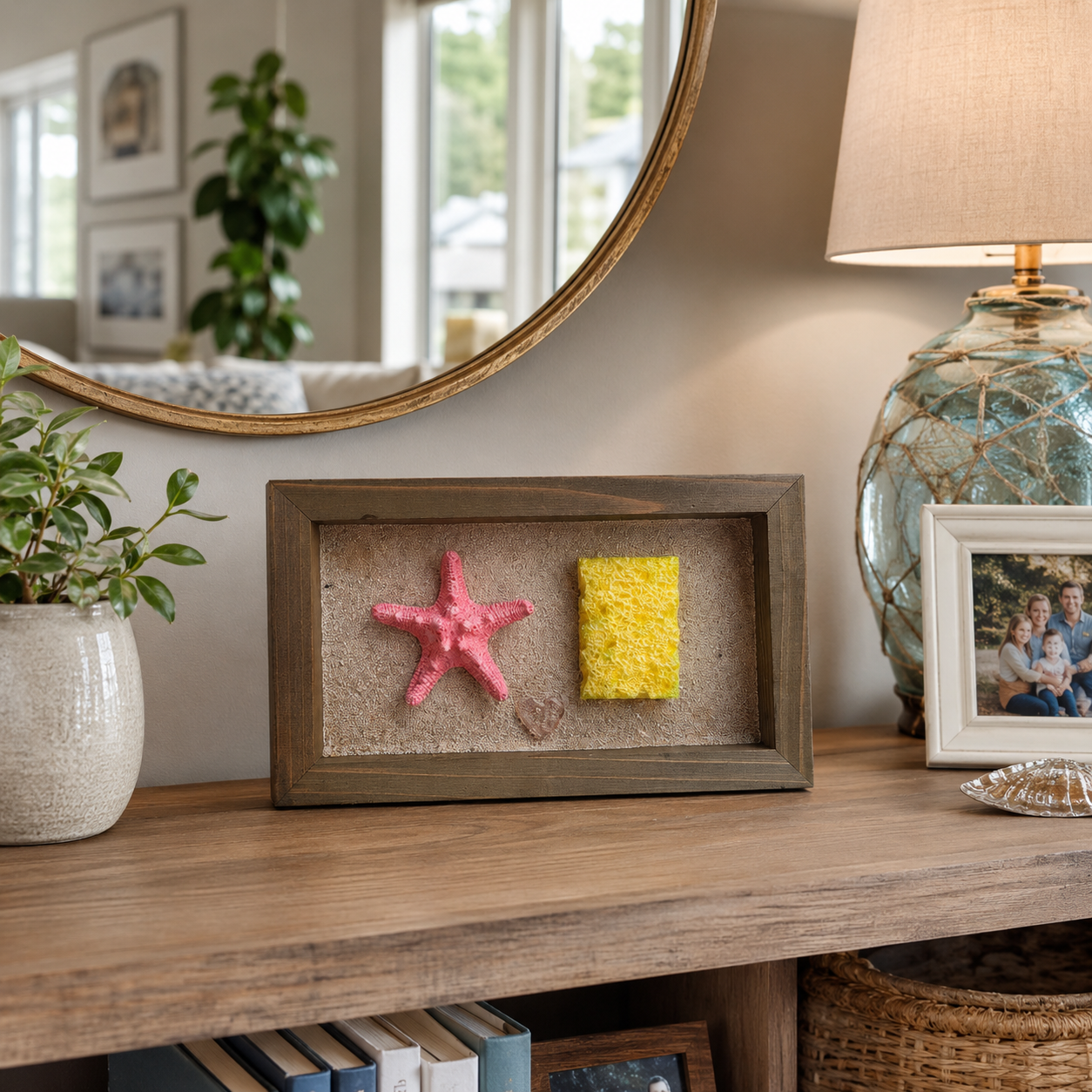 Best Buds Beneath the Waves – 3D Starfish & Sponge Friendship Shadow Box