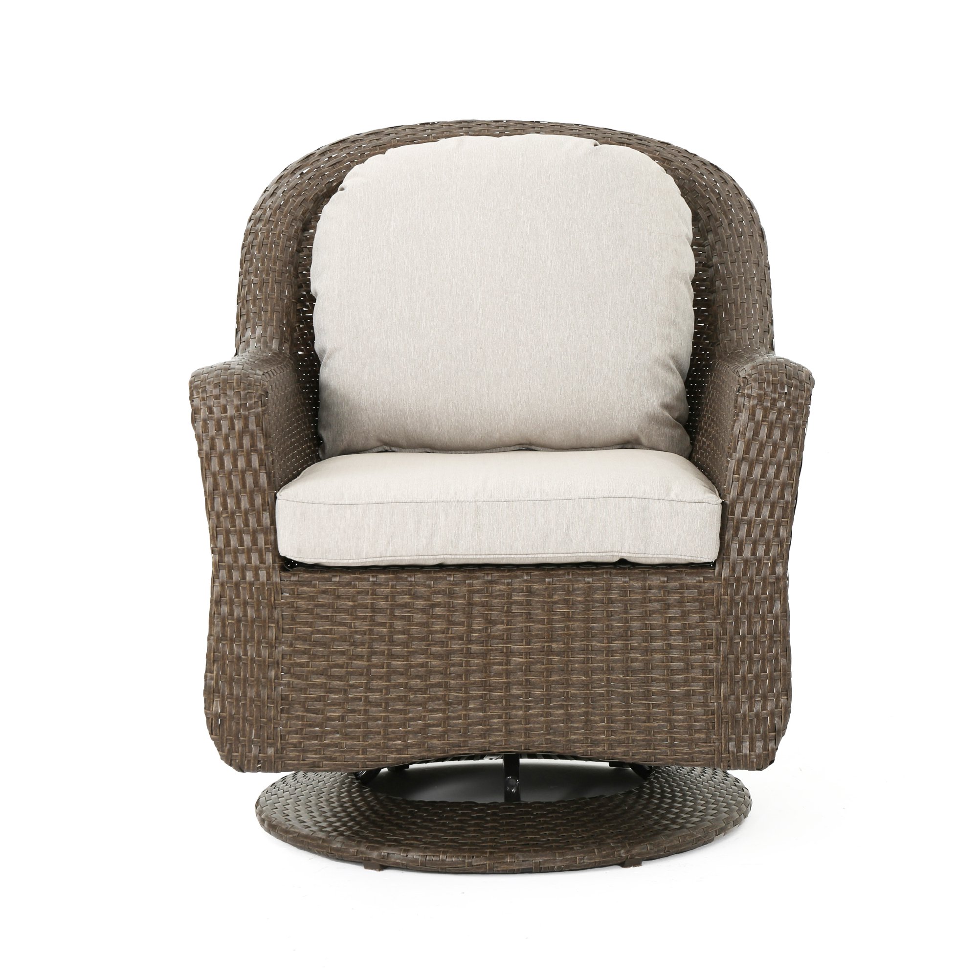 5pc Brown and Ceramic Gray Contemporary Outdoor 4 Seater Chat Set with Fire Pit