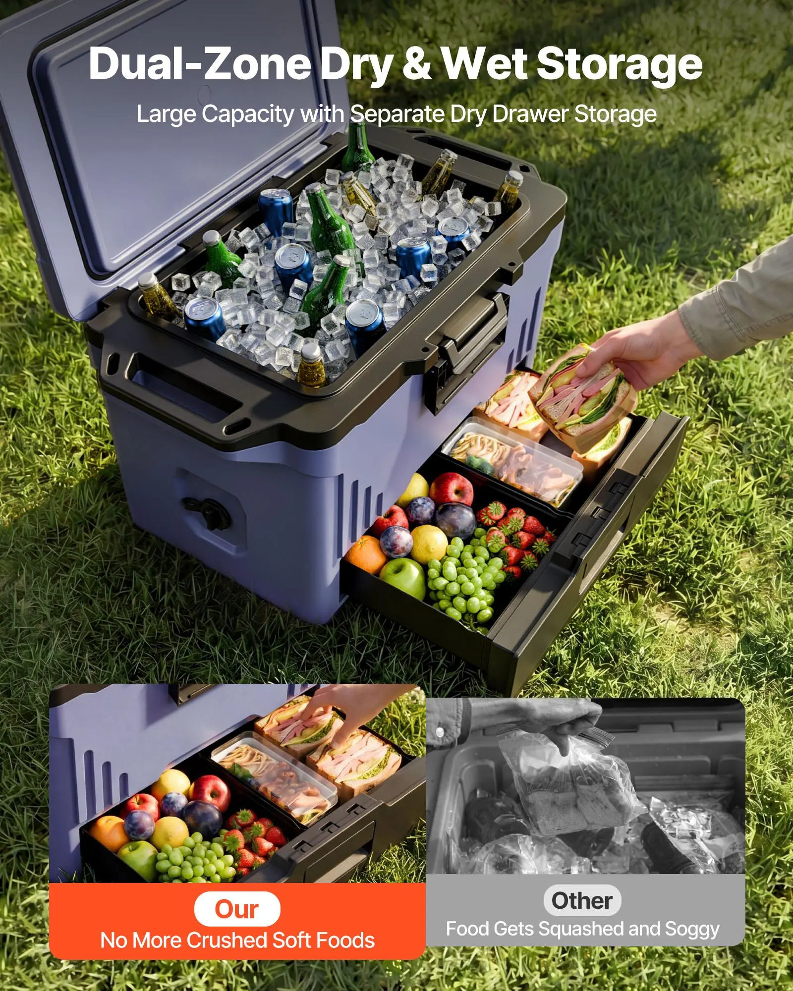 50QT Portable Hard Cooler for Camping