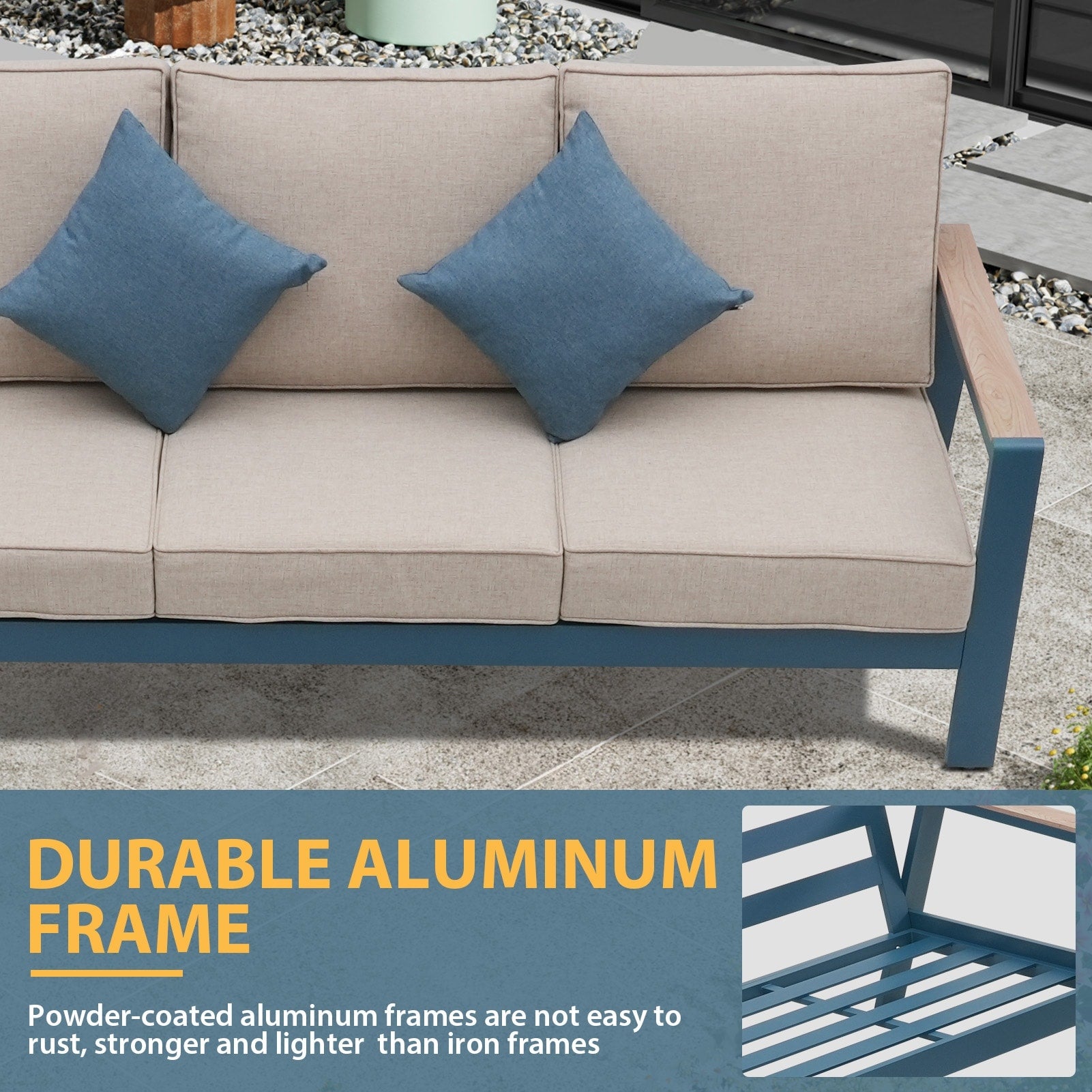 Zenova Aluminum Patio Conversation Sets,Outdoor Sofa Sets