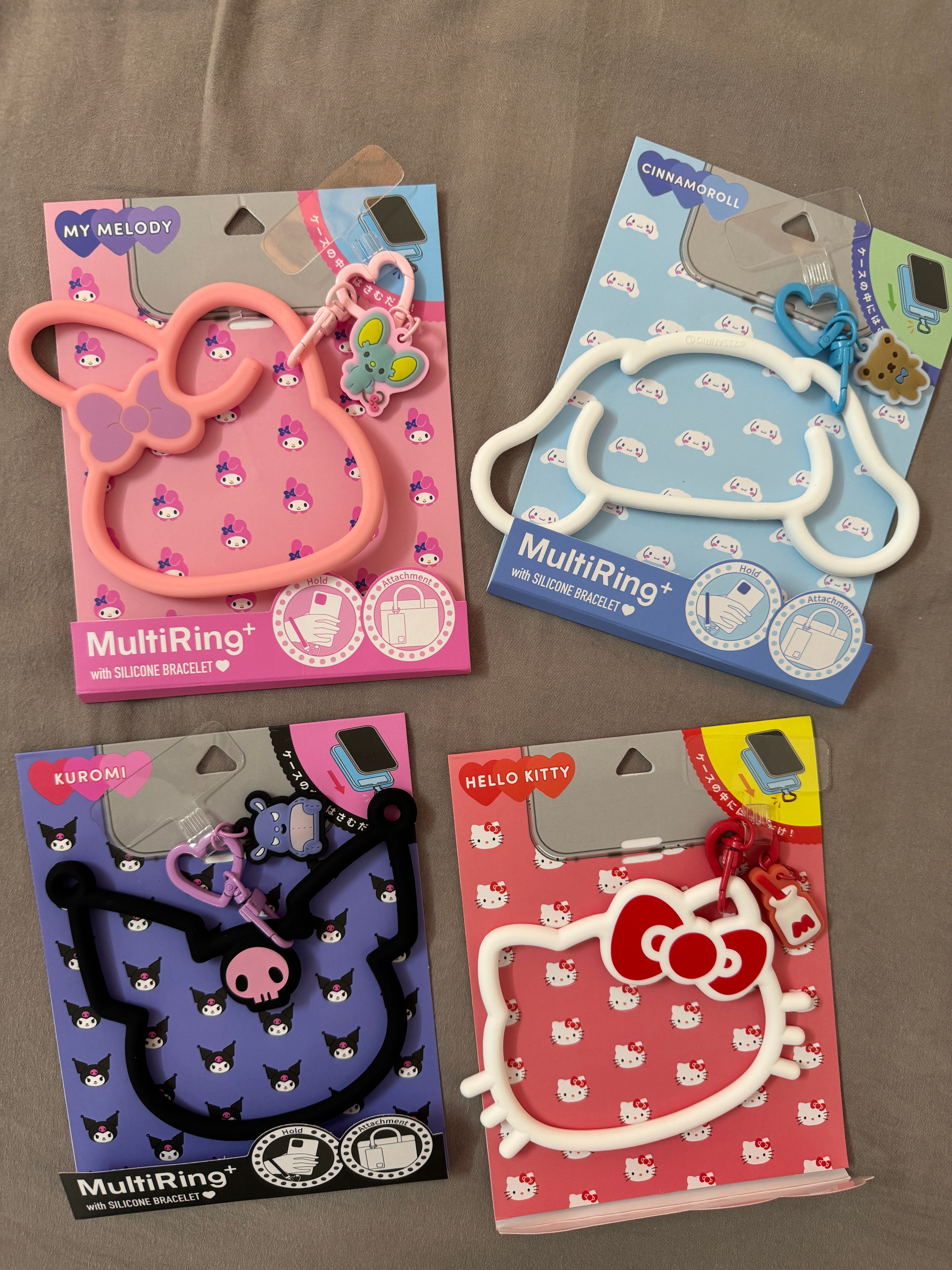 Sanrio Multi-ring Slicone Bracelet Phone Charm Wrist Strap