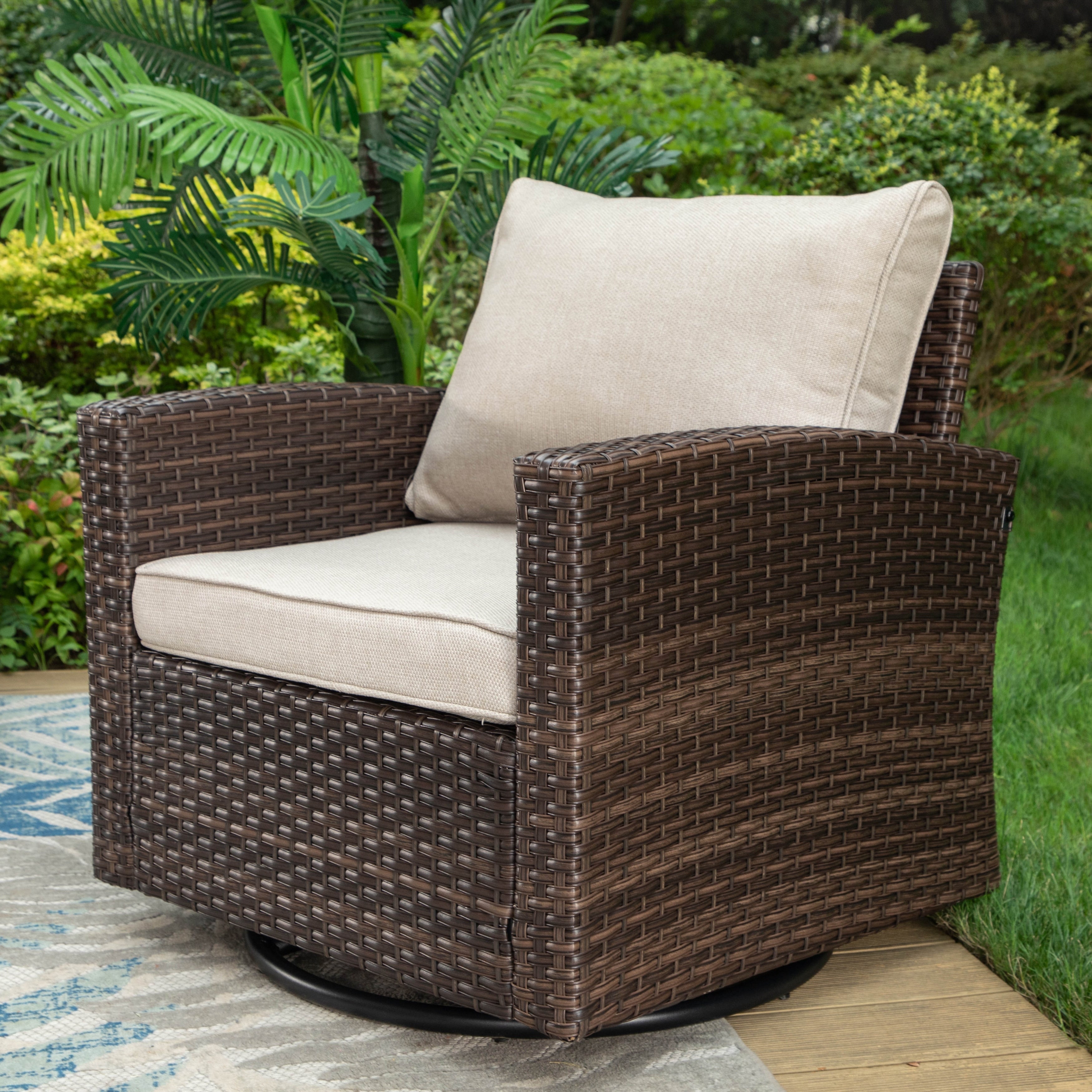 5/9-Seat Patio Furniture Wicker Rattan Outdoor Deep Seating Sectional Sofa Large Conversation Set
