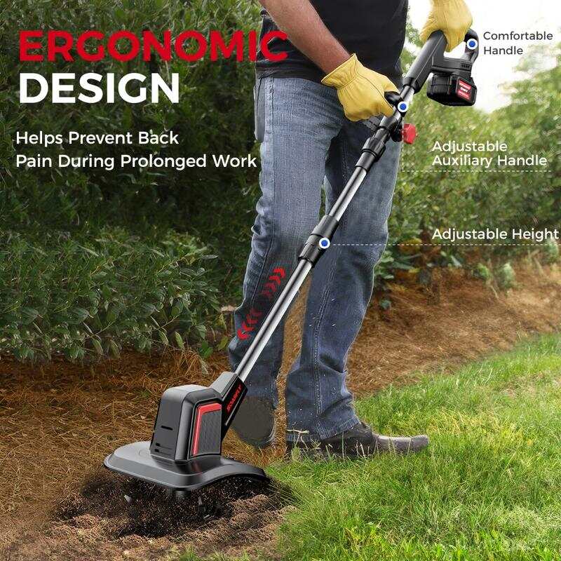20V Electric Tiller, 360 RPM, With 2×4.0AH Batteries & Charger, 9 inch Width, 6.6 inch Depth, 48 Steel Tines Rototiller for Lawn/Gardening/Soil Cultivation