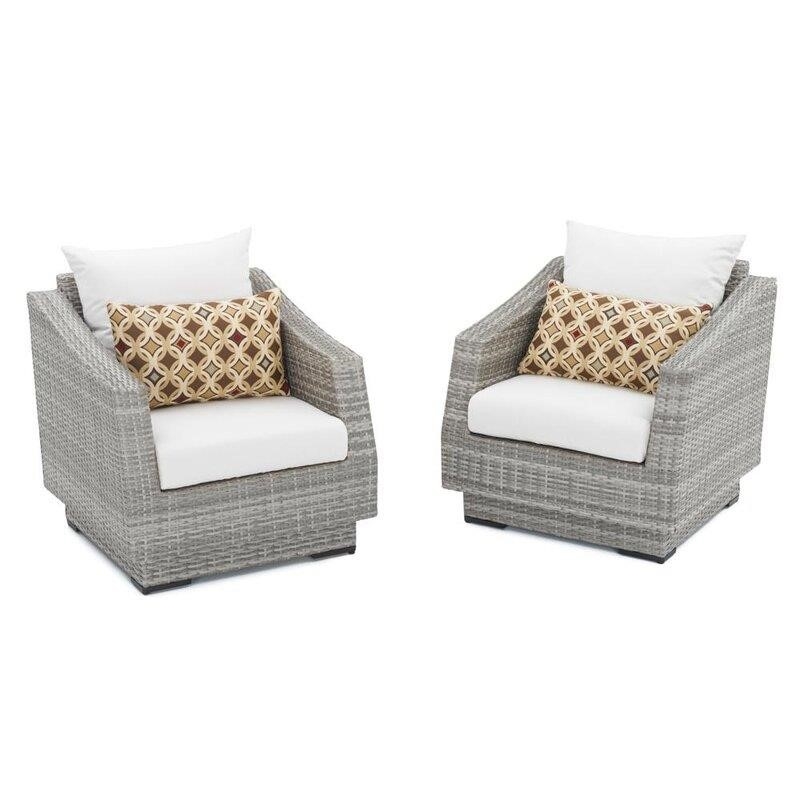 Castelli Wicker/Rattan 2 - Person Seating Group with Cushions