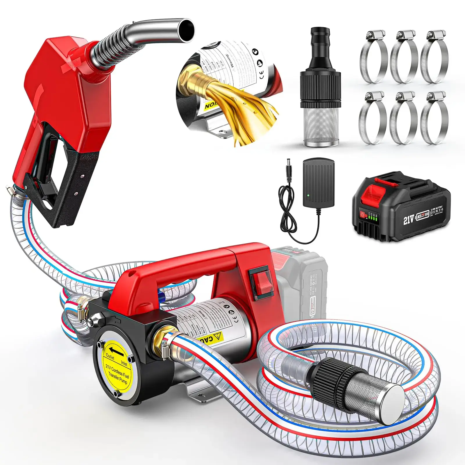 Portable Cordless Diesel Transfer Pump Kit