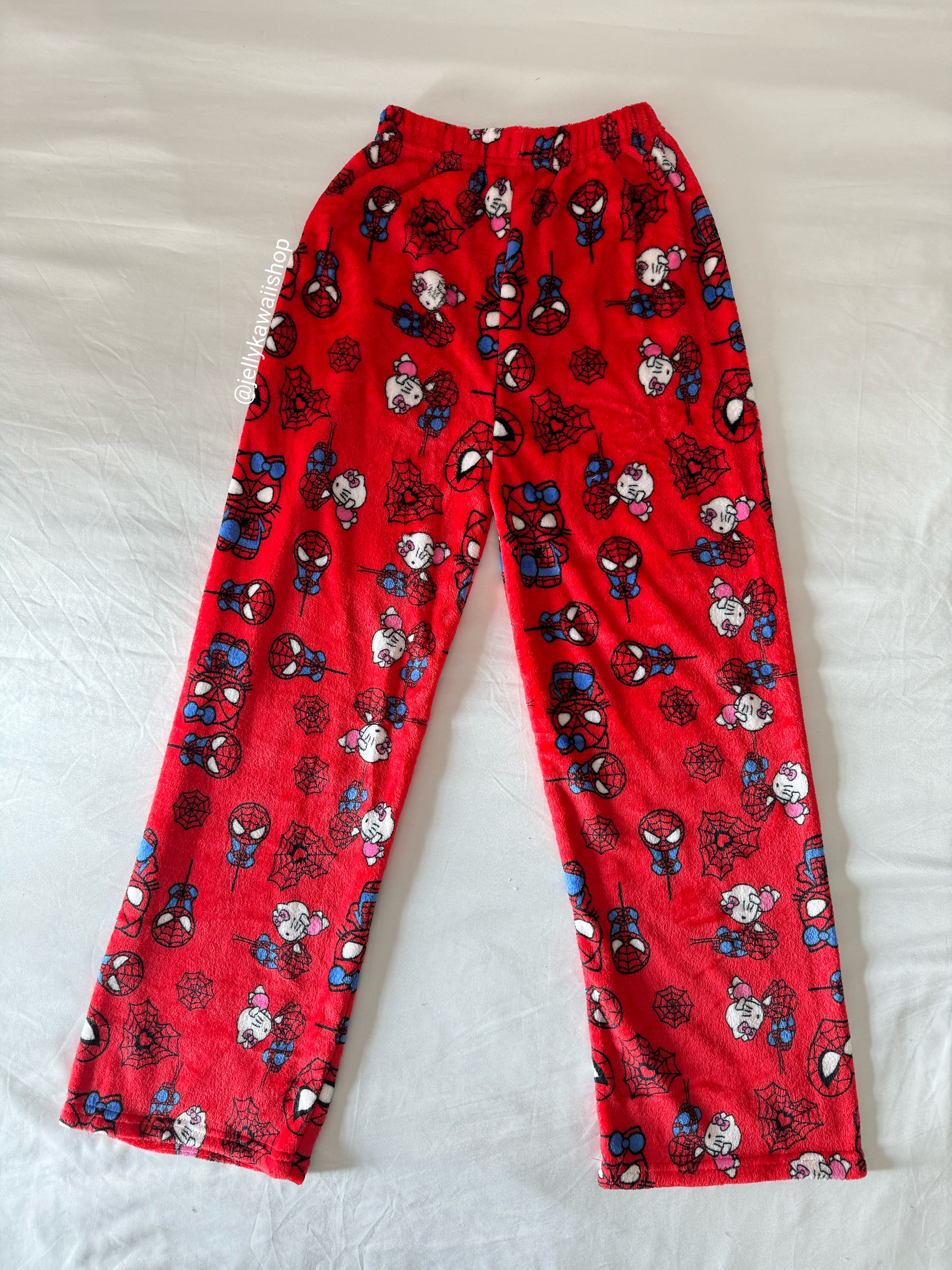 Hellokitty Spiderman Plush Pajama Pants