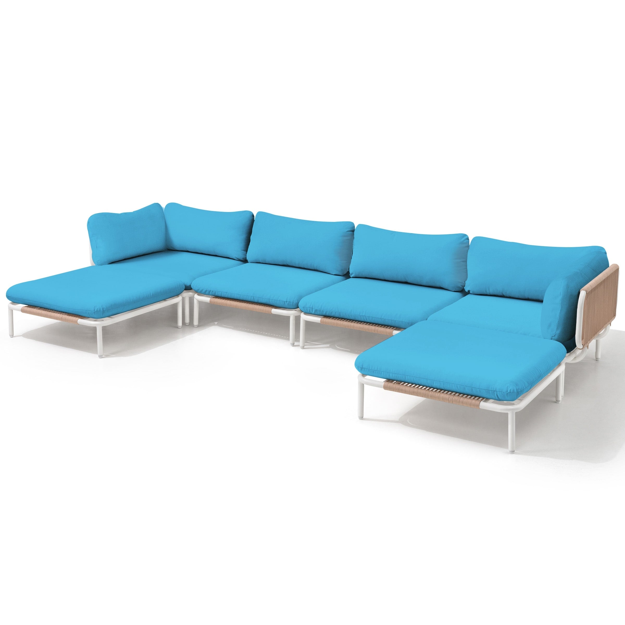Outdoor Cushioned Sectional Sofa Chat Set Patio Furniture Conversation Set, Free Combination