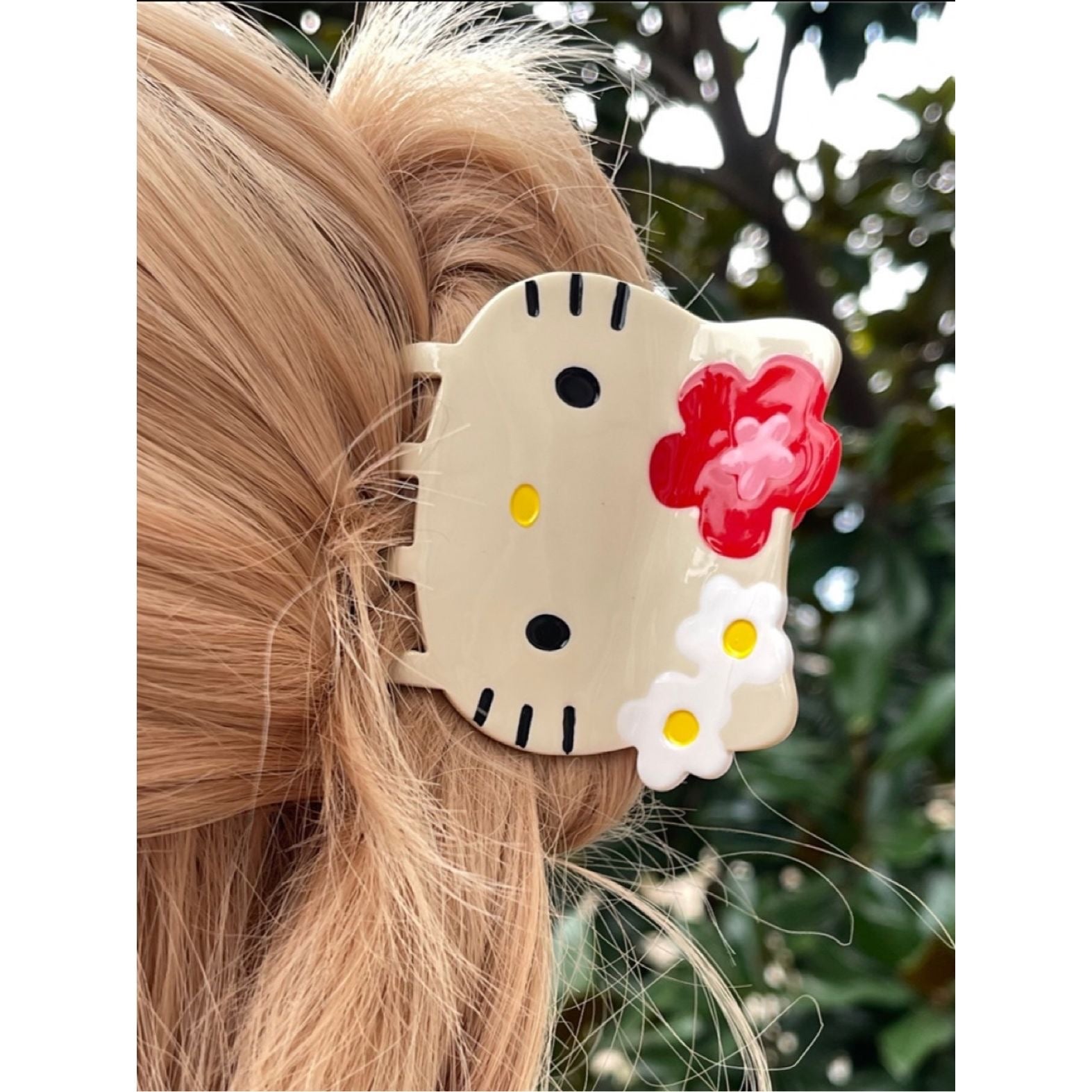 Tan Hellokitty Hair Clip Hair Pin Vance clip Hair Accessories｜2 Count (Pack of 1)