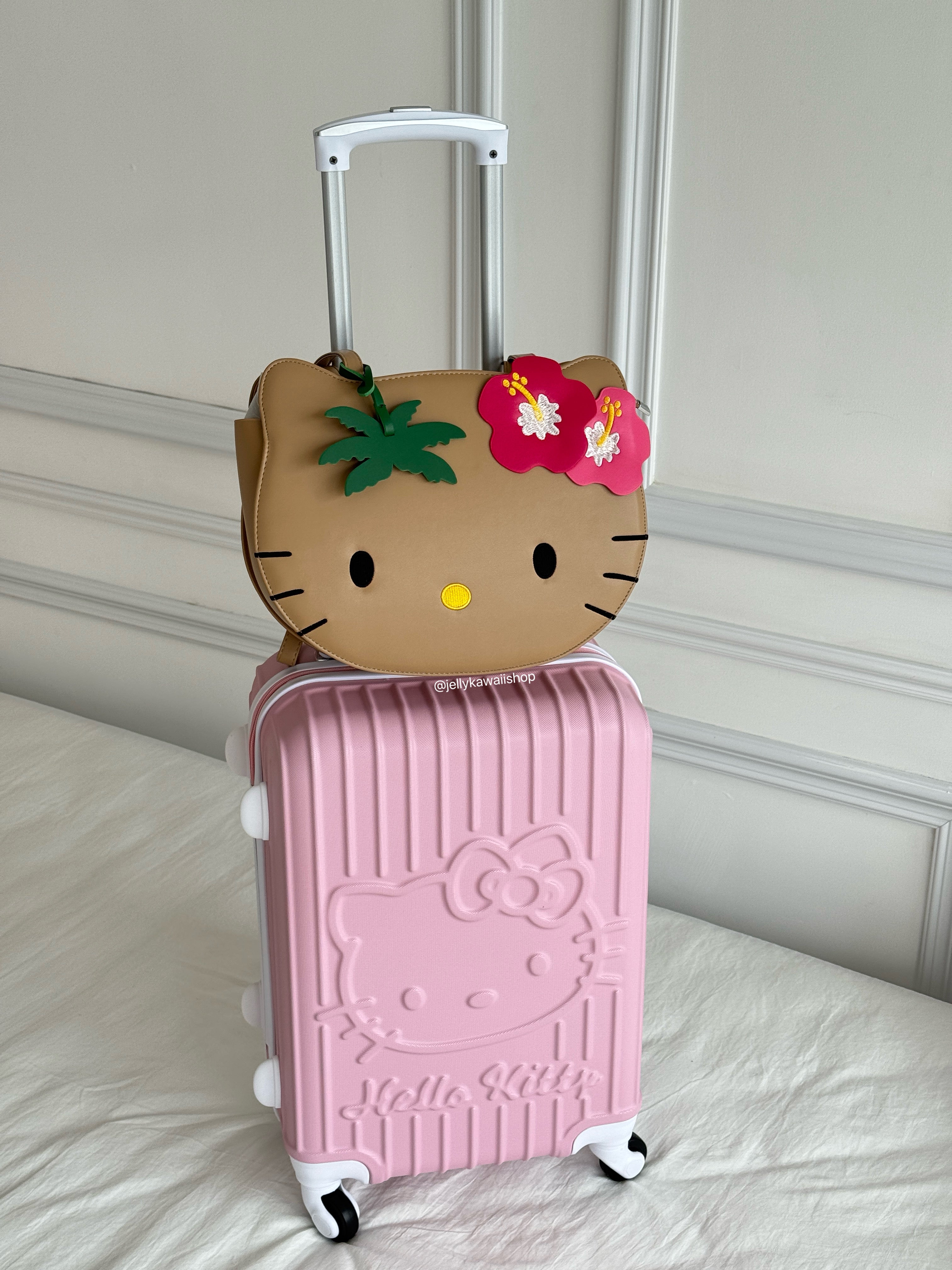 Tan Hawaii Hellokitty PU Tote Bag  Adjustable Strap Backpack