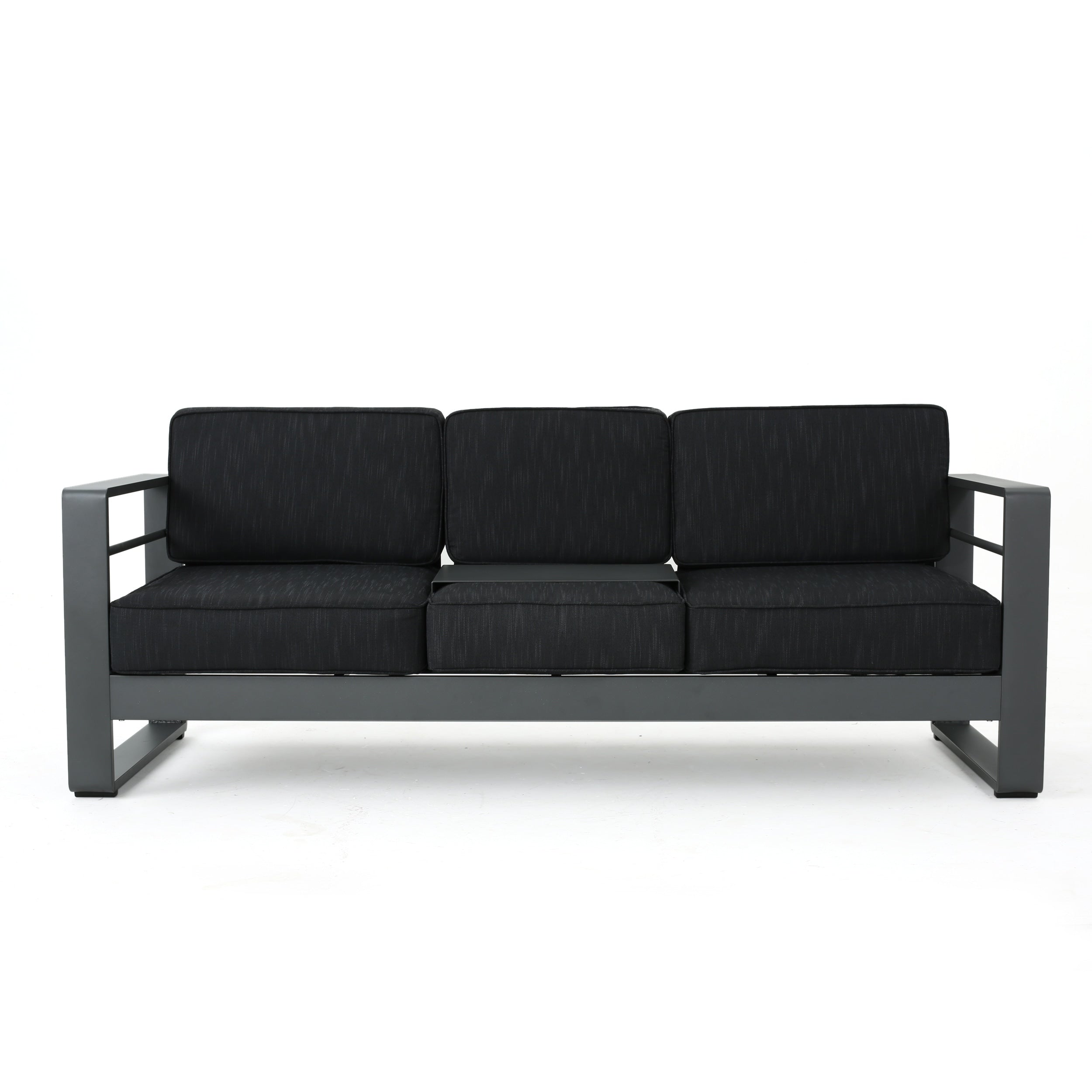 Cape Coral Aluminum 7-piece Sofa Chat Set with Fire Pit by Christopher Knight Home