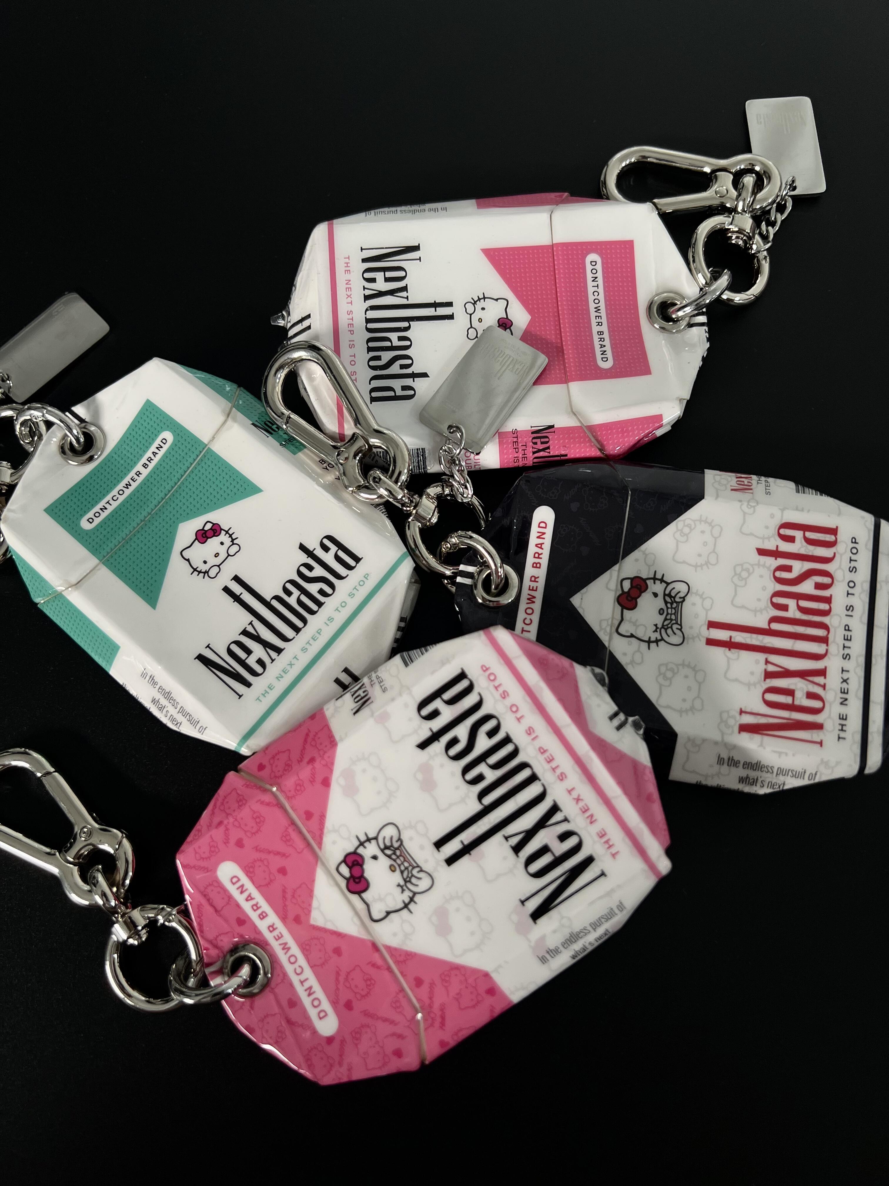 Hello Kitty Creative Handmade Empty Cigarette Pack Pendant Necklace Accessory Bag Charm