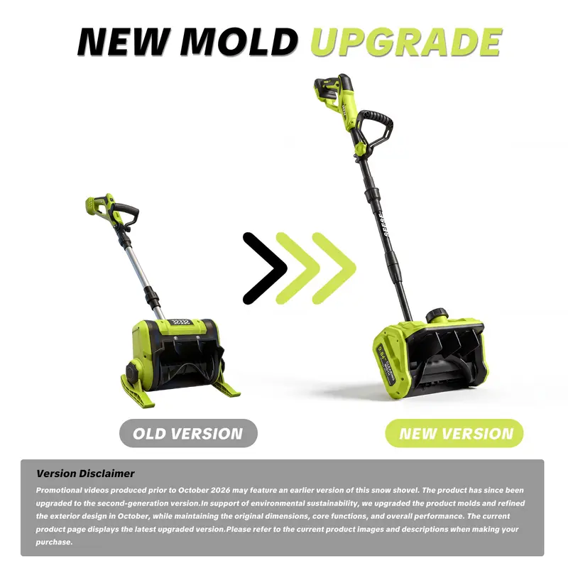 🔥Last Chance Sale🔥21V Cordless Snow Shovel with 2×3.6Ah Batteries, Adjustable Handle & Directional Snow Chute
