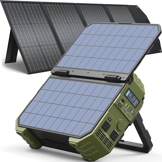 Spring Sale💥Last Day Buy 1 Get 1 Free💥Portable Power Station with Built-in Solar Panel