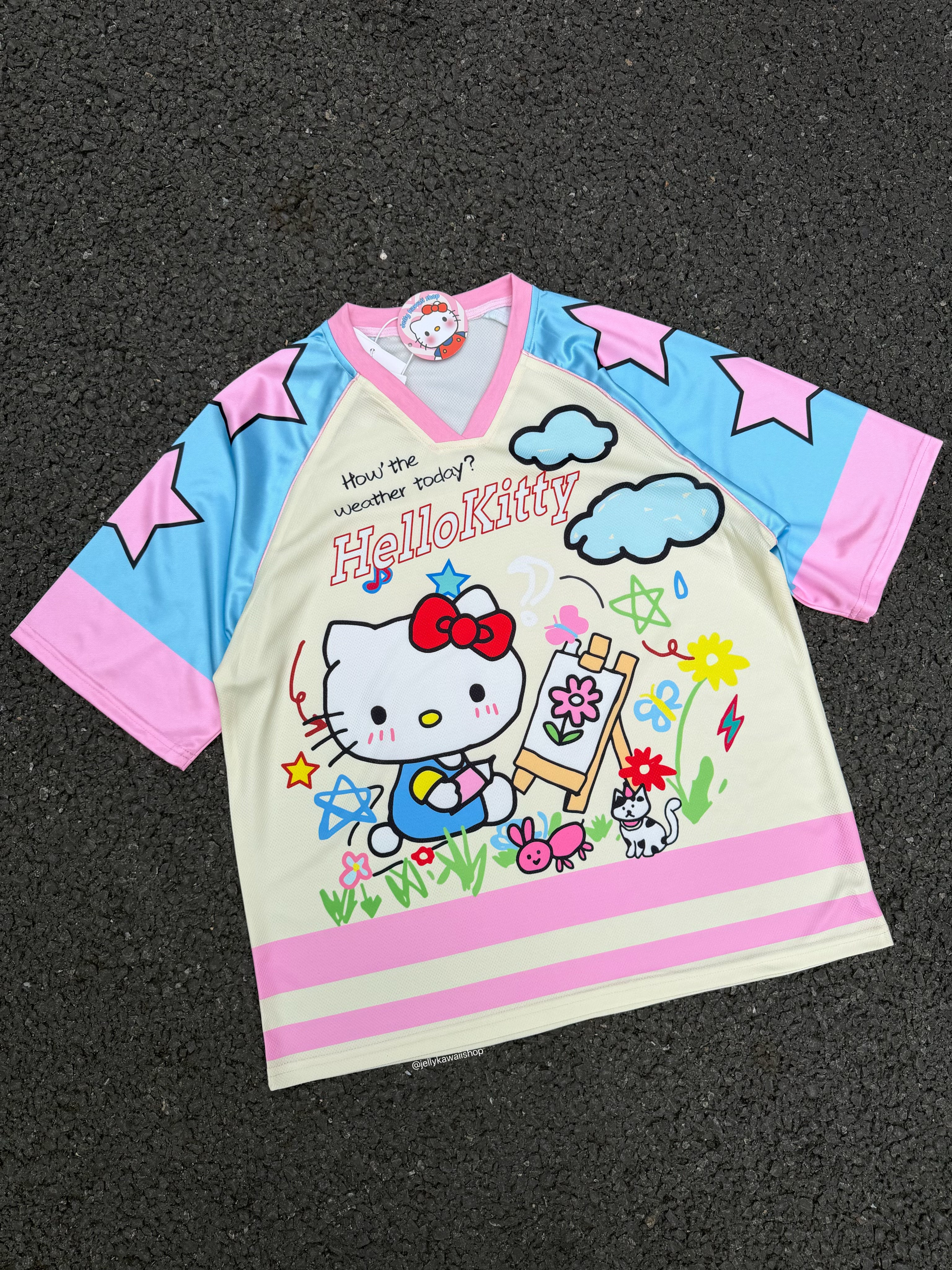 Hellokitty Jersey Shirts Loose T-Shirts