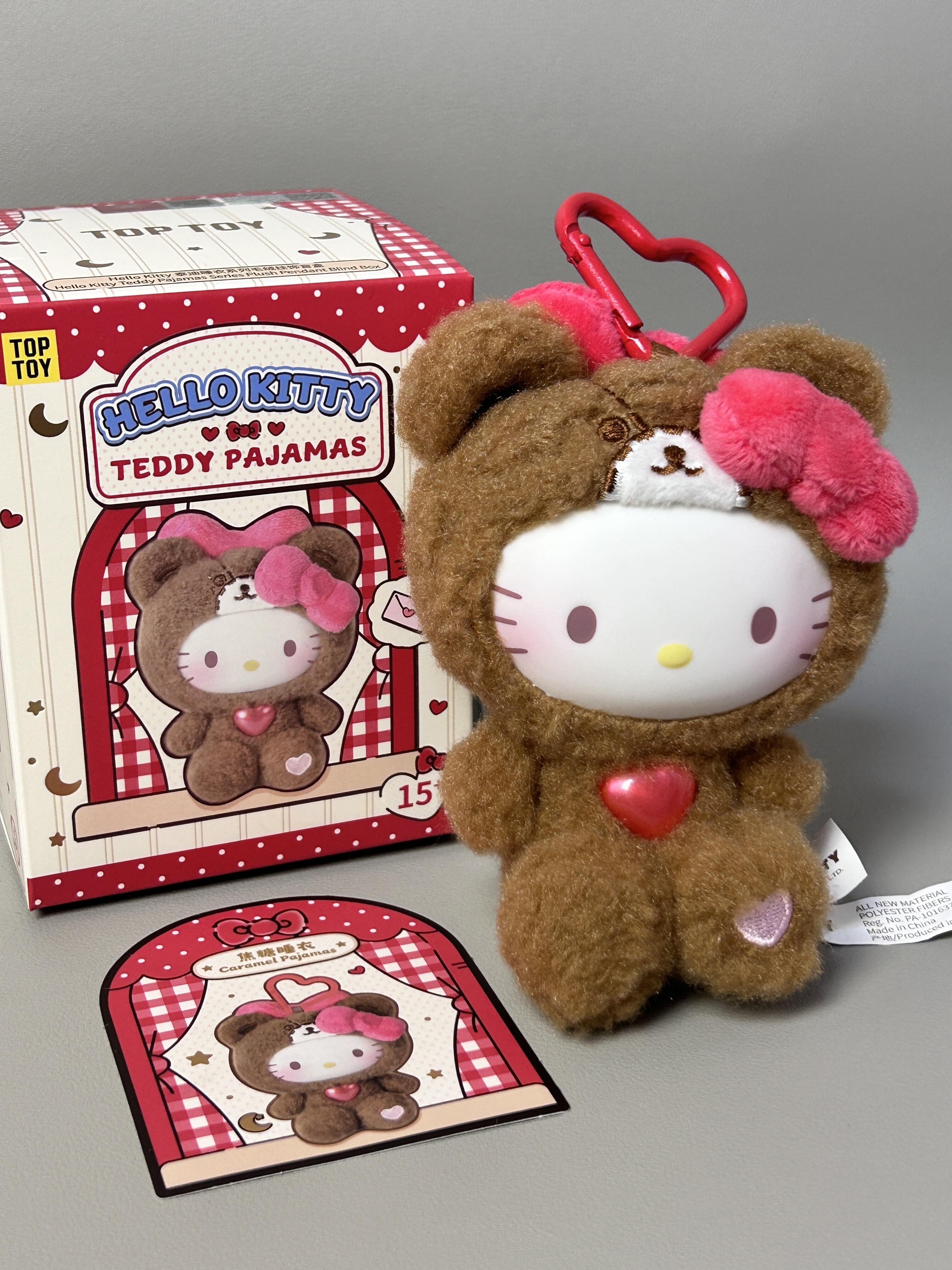 Hello Kitty Teddy Pajama Series Vinyl Plush Keychain Kitty Cat Blind Box Birthday Gift
