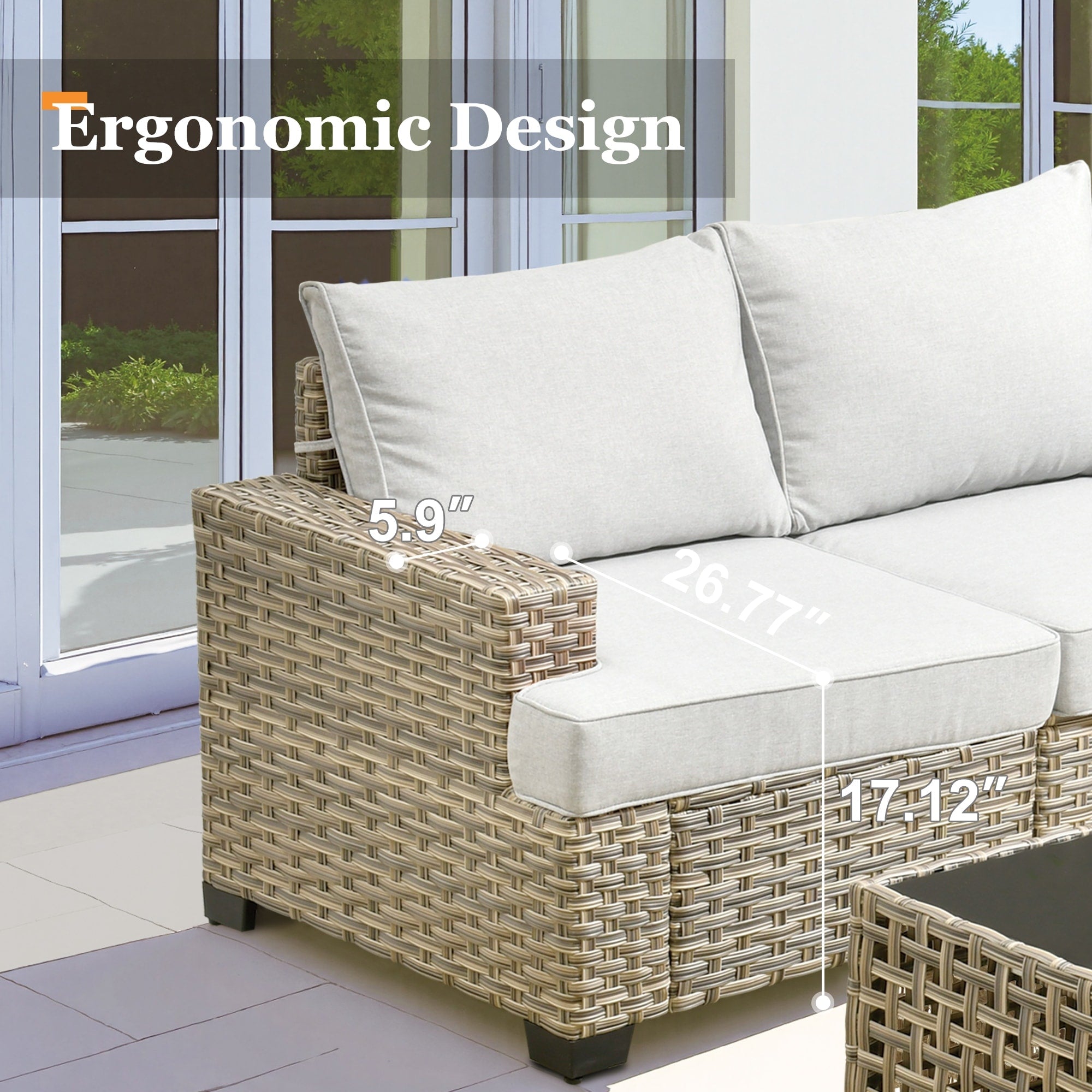 XIZZI 9-piece Outdoor Wicker Patio Furniture Set with Swivel Chairs