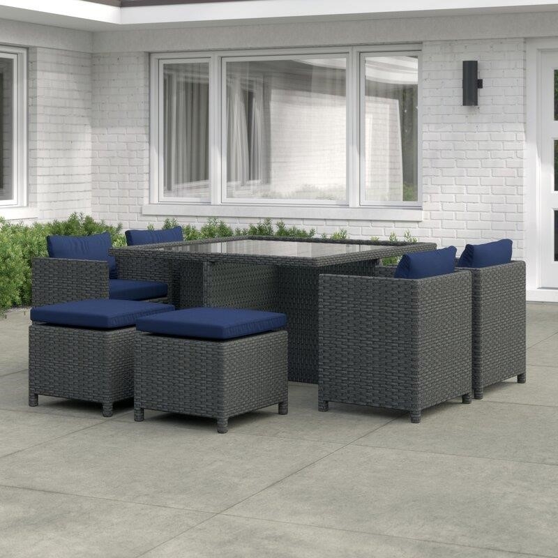 Tripp Square 6 - Person 52.5'' Long Dining Set with Cushions