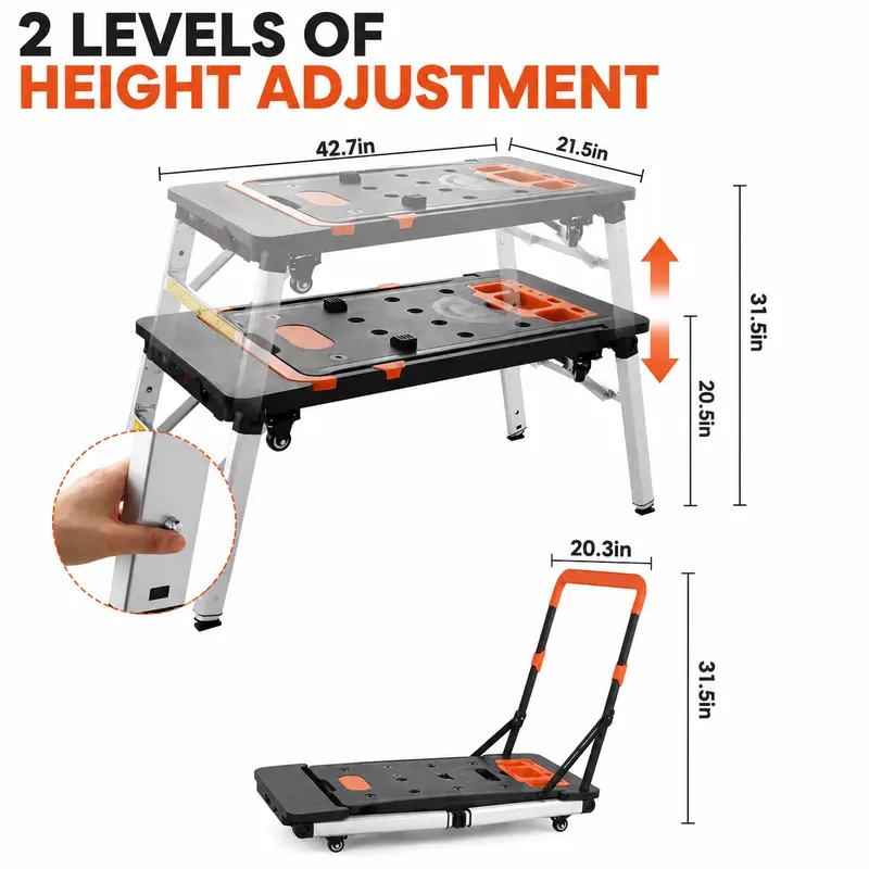 7-in-1 Multifunctional Folding Work Table for Garage