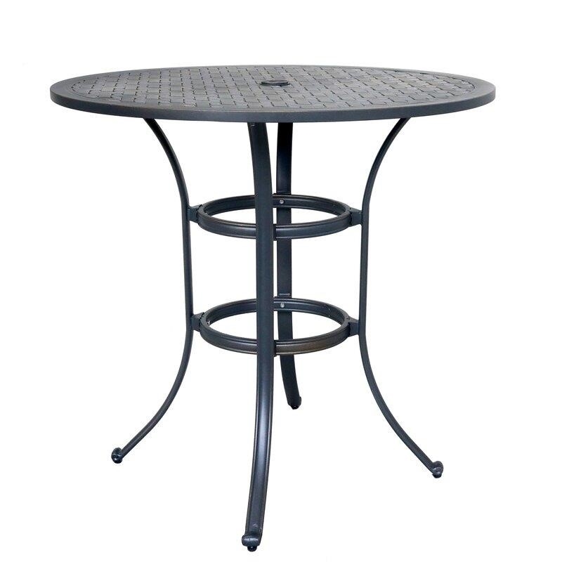 Jeffcoat Round 4 - Person 41.97'' Long Bar Height Dining Set with Cushions