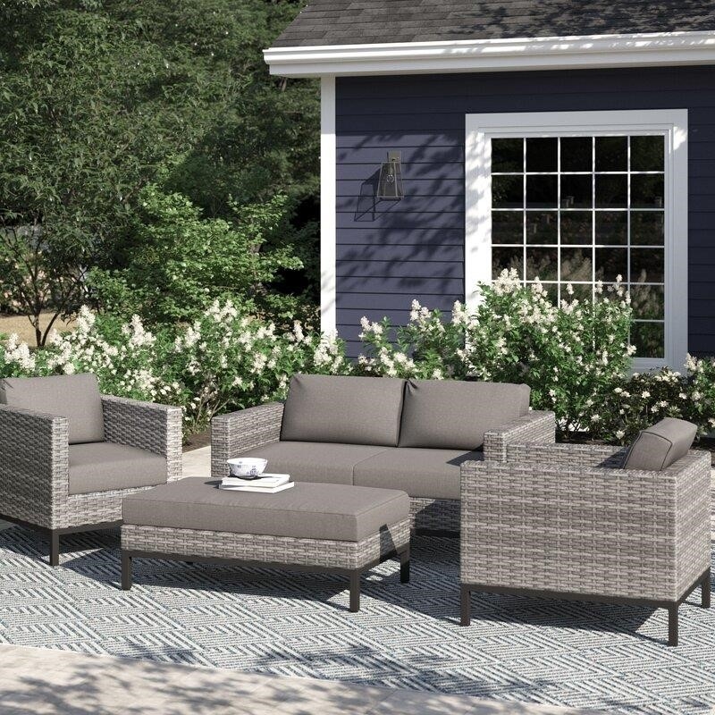 Berger Metal 4 - Person Seating Group with Cushions